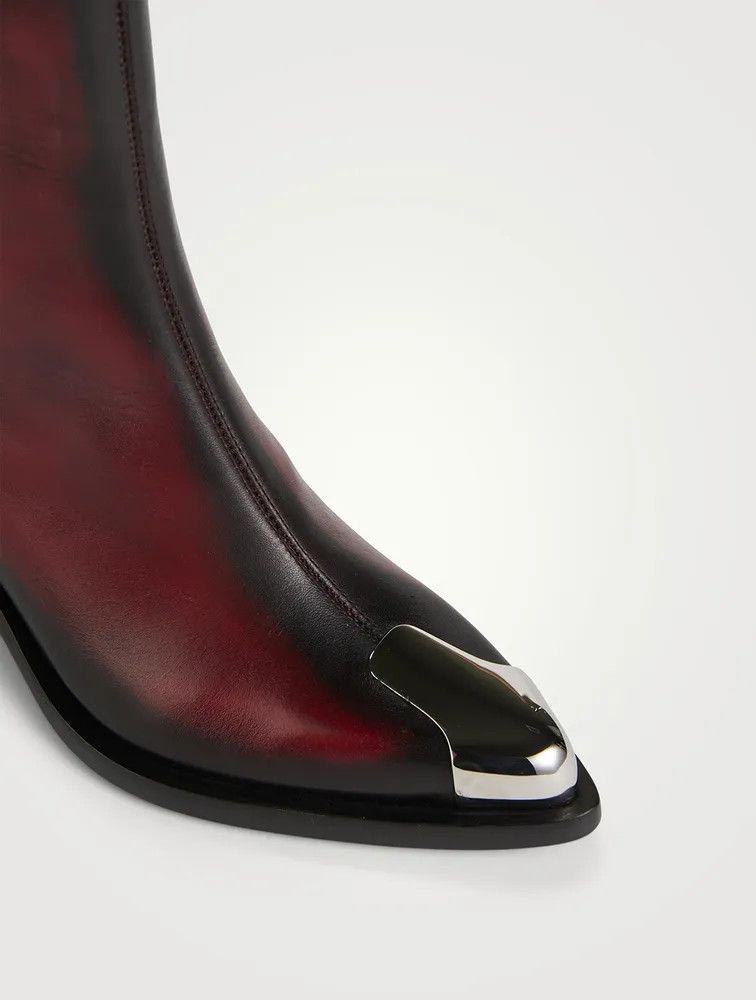 Alexander McQueen o1y0225 Ankle Boots in Black & Burgundy Size US 5 / IT 35 - 4 Thumbnail