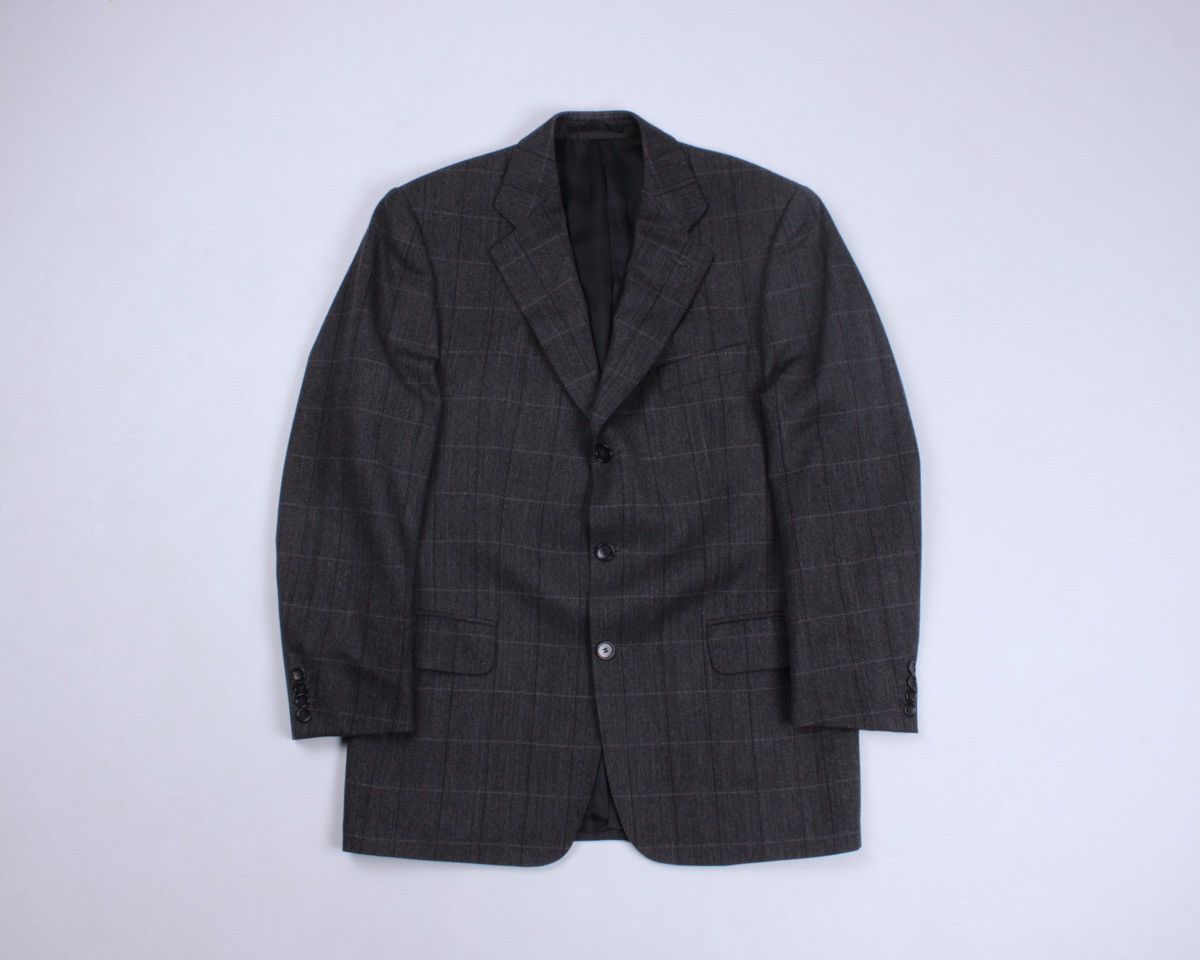 Burberry × Designer × Vintage BURBERRY Vintage Barrie-S Wool Cashmere Blend Plaid Blazer Size 50R - 10 Thumbnail