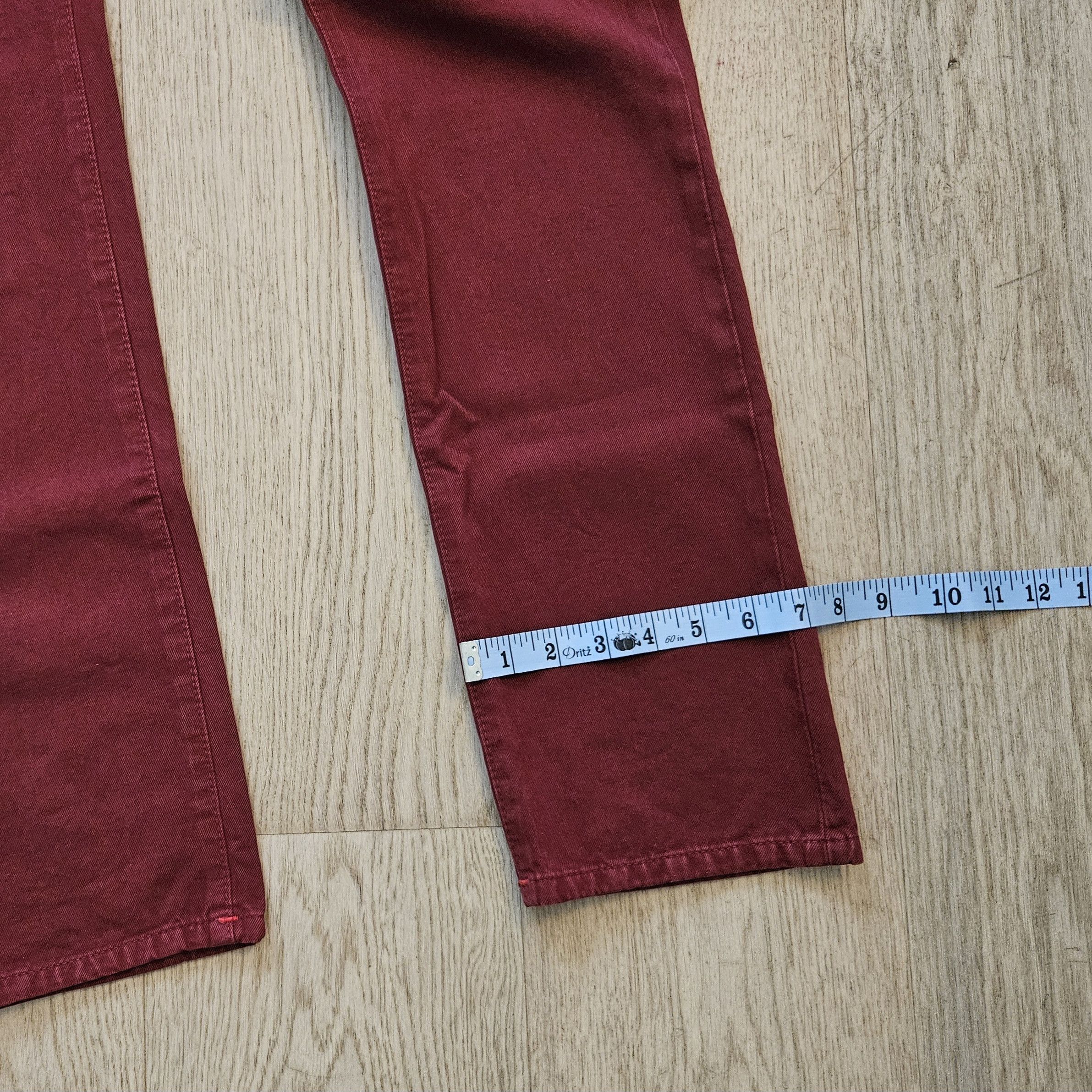 Isaia Isaia Burgundy 5-Pocket Cotton Jeans – Size 32 (48 EU) Size US 32 / EU 48 - 15 Thumbnail