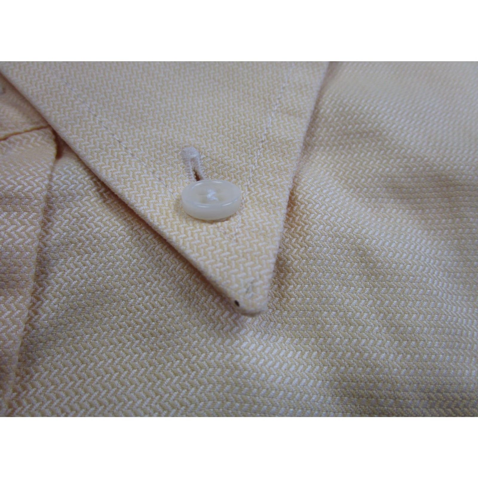 Loro Piana Loro Piana Shirt Mens 17.5 44 Yellow Cotton Herringbone Button Down Made Italy Size US XXL / EU 58 / 5 - 4 Thumbnail