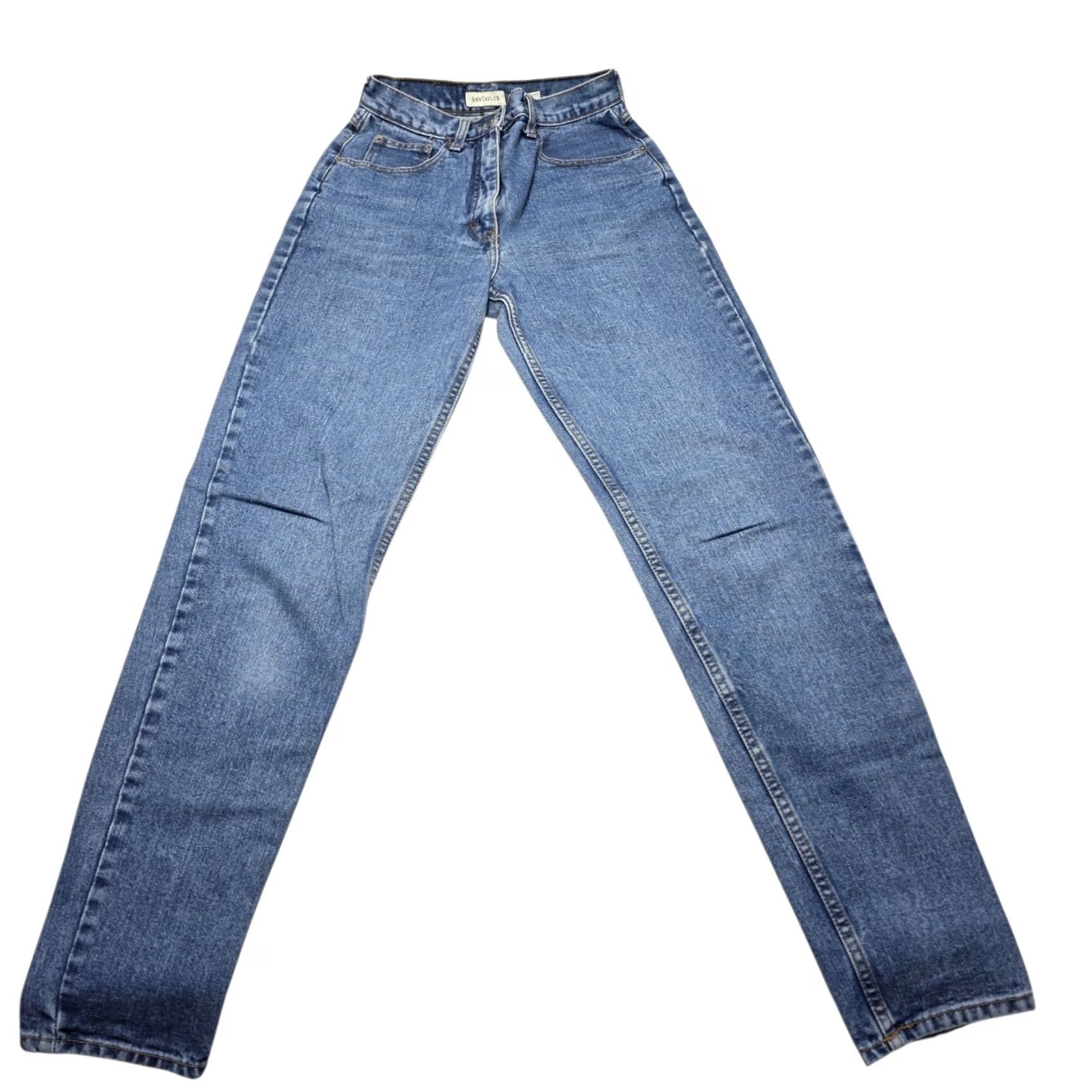 Ann Taylor VINTAGE Ann Taylor AT Denim Jeans Pants Womens 6L Blue 90s Straight Pockets 32in Rise High Size 28" / US 6 / IT 42 - 3 Thumbnail