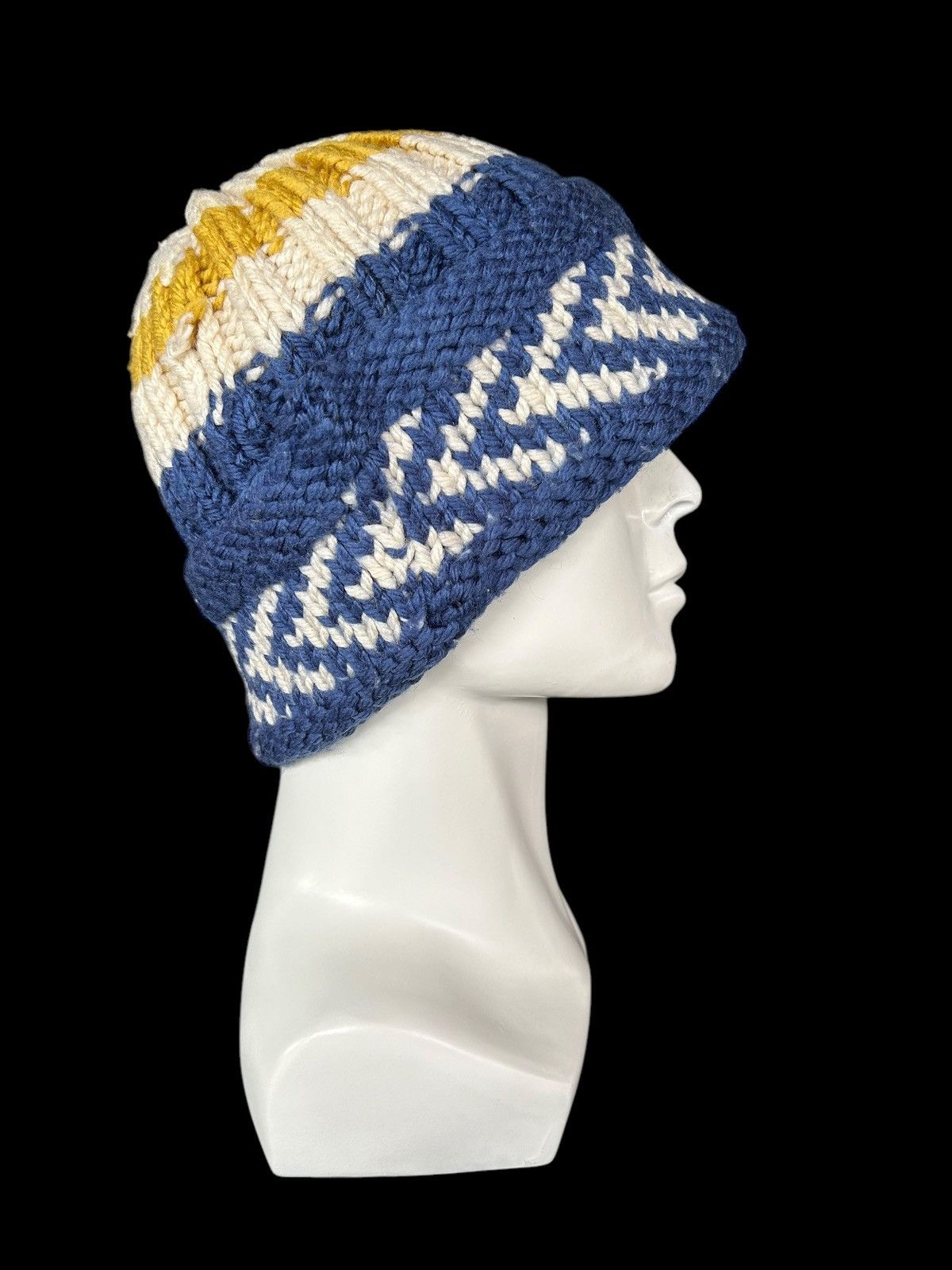 Japanese Brand × Kapital × Vintage Crochet Knitted Handmade Big Beanie Hats Rare☠️☠️ Size ONE SIZE - 2 Thumbnail