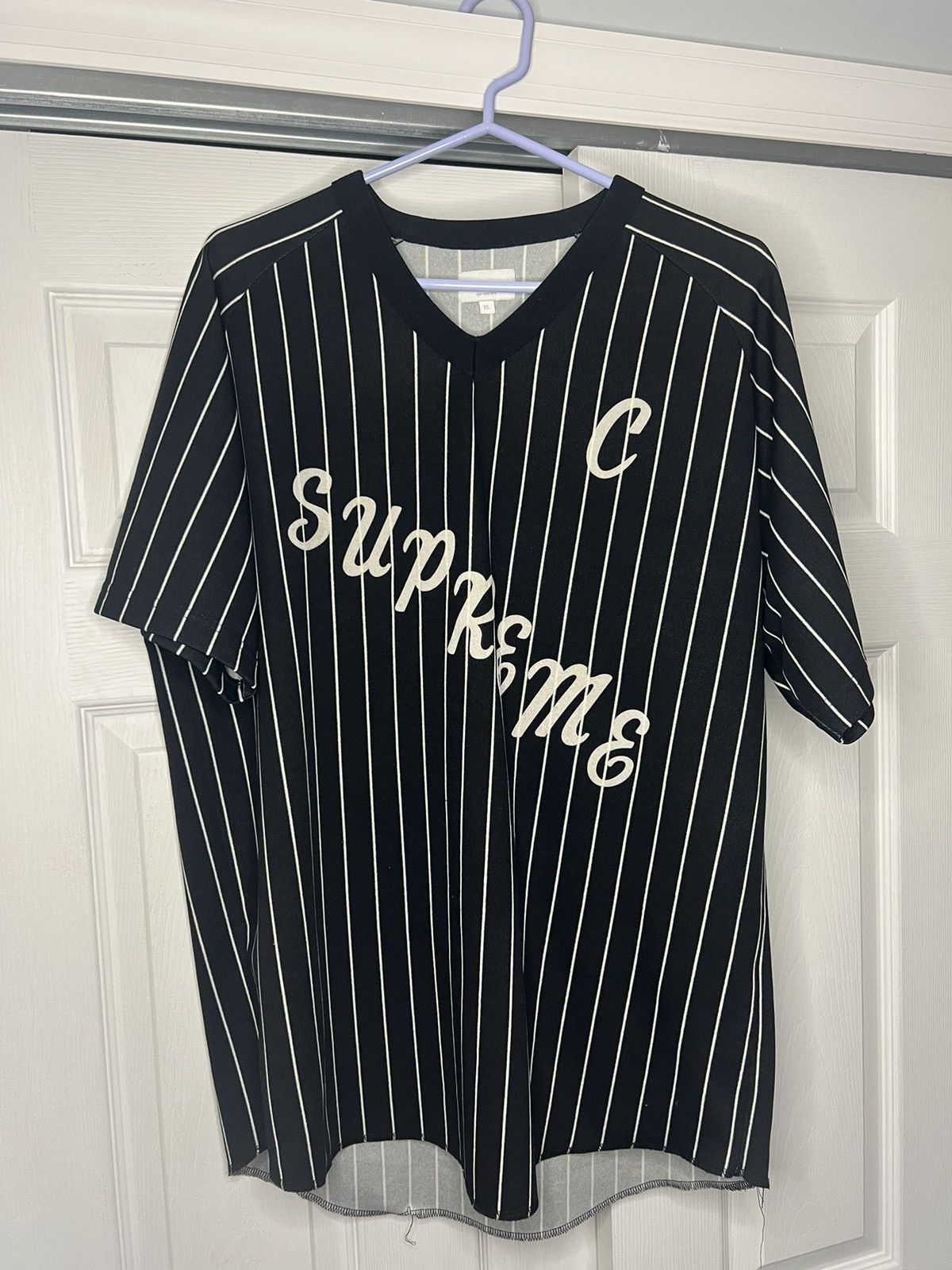 Supreme Supreme AD Jersey Black Pinstripe Size US XL / EU 56 / 4 - 5 Thumbnail