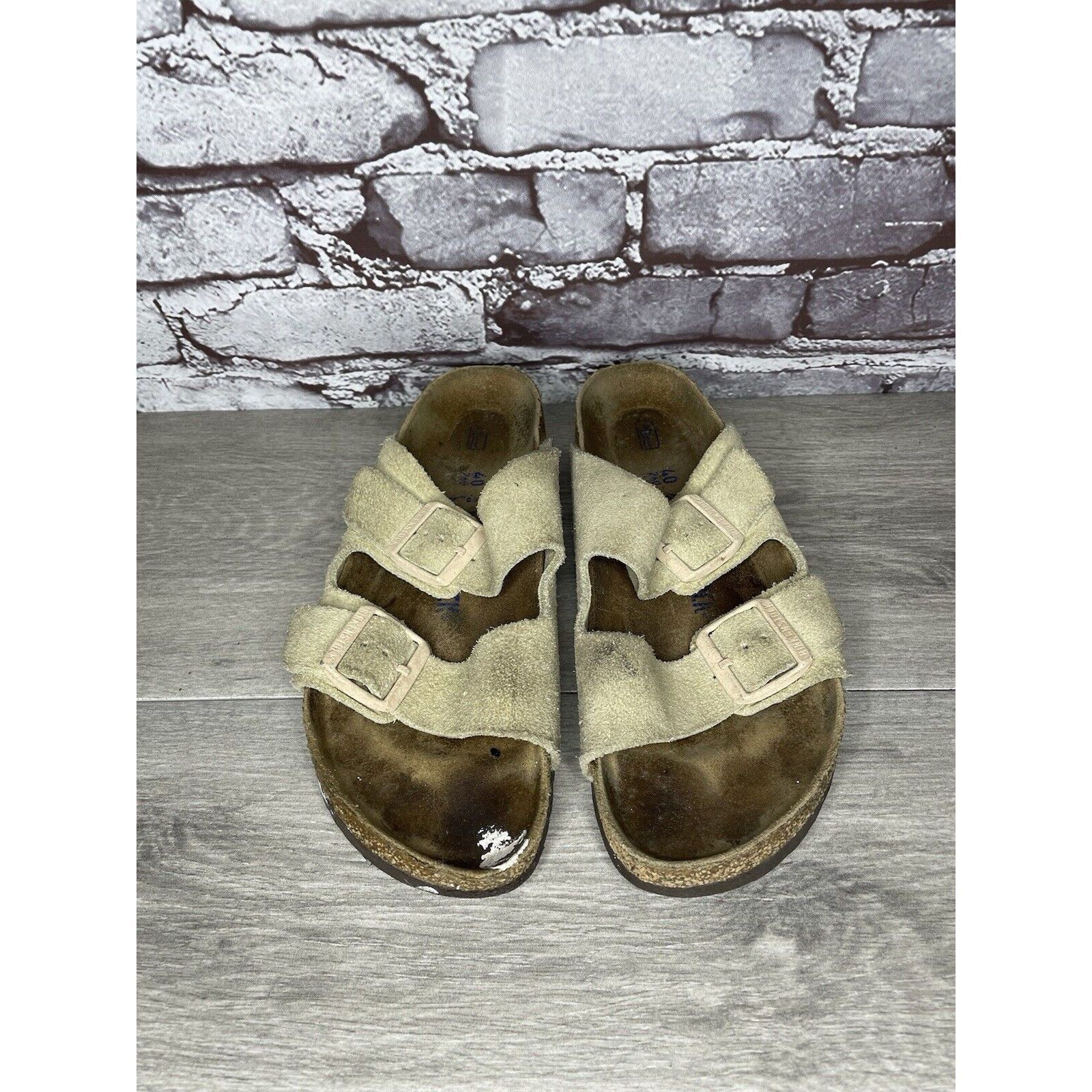 Birkenstock Birkenstock Arizona SOFT FOOTBED Beige Suede Leather Sandals Size US 10 / IT 40 - 17 Thumbnail