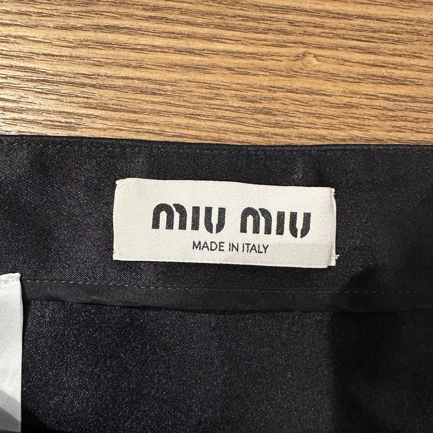 Miu Miu MIU MIU may715 Logo Lettered Skirt 40 Viscose Size 27" / US 4 / IT 40 - 3 Thumbnail