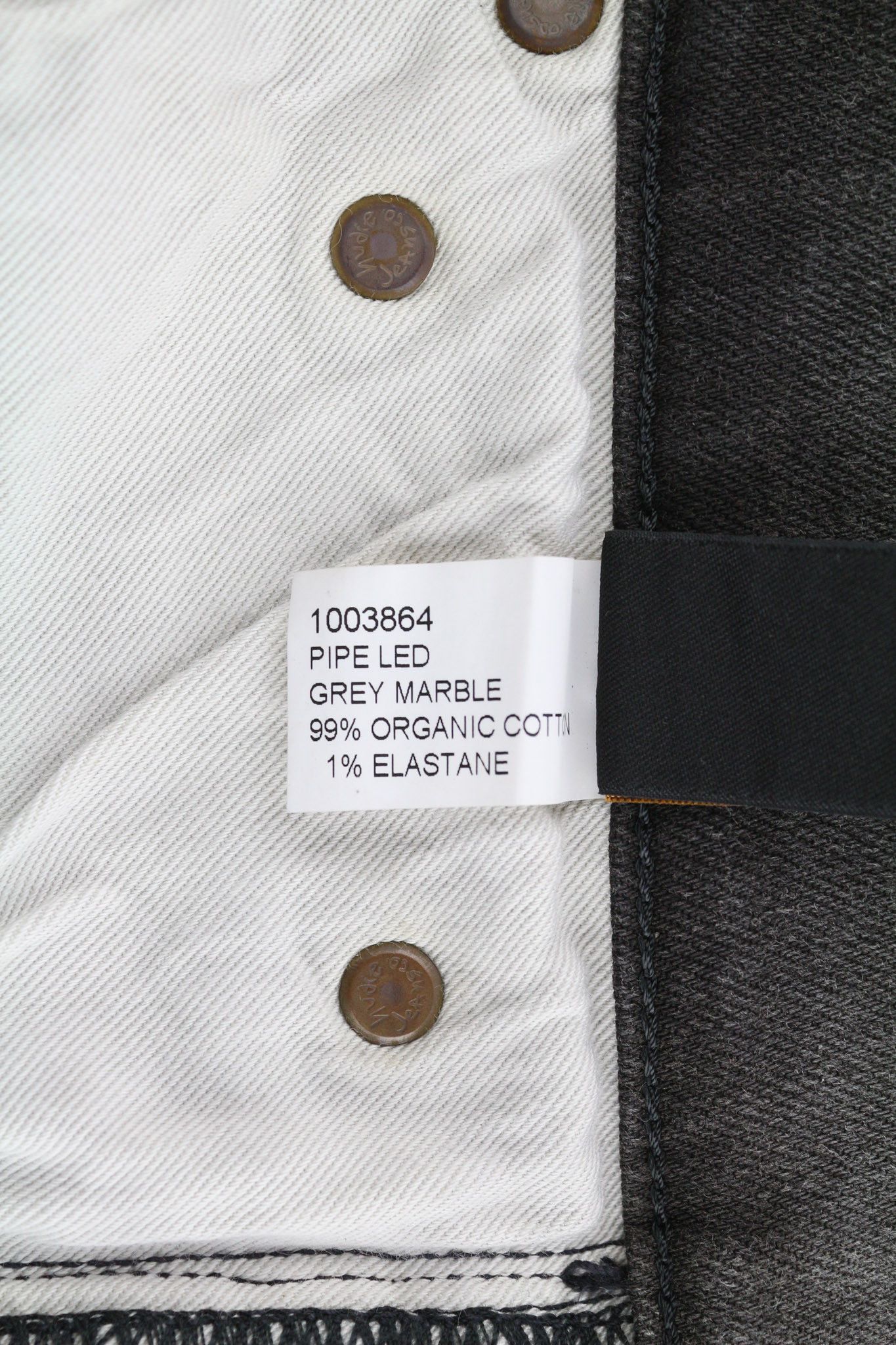 Nudie Jeans PIPE LED W29/L32 Grey Marble Organic Skinny Zip Dark 81917 Size US 29 - 8 Thumbnail