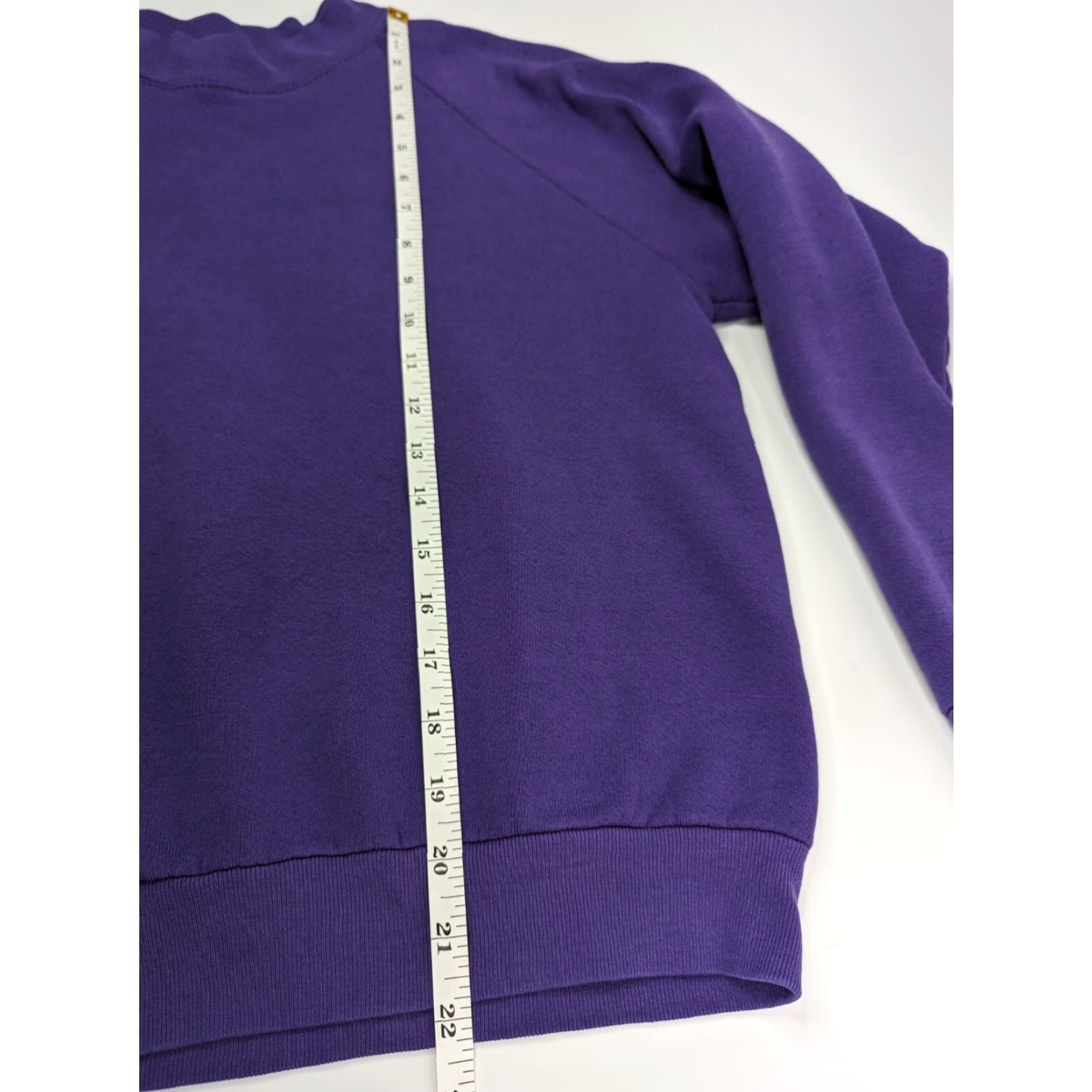 Fruit Of The Loom VINTAGE Fruit of the Loom Raglan Crewneck Sweatshirt Womens M Purple 90s Knit Cotton Blend Solid Long Sleeve Crew Neck Pullover Activewear Size M / US 6-8 / IT 42-44 - 5 Thumbnail