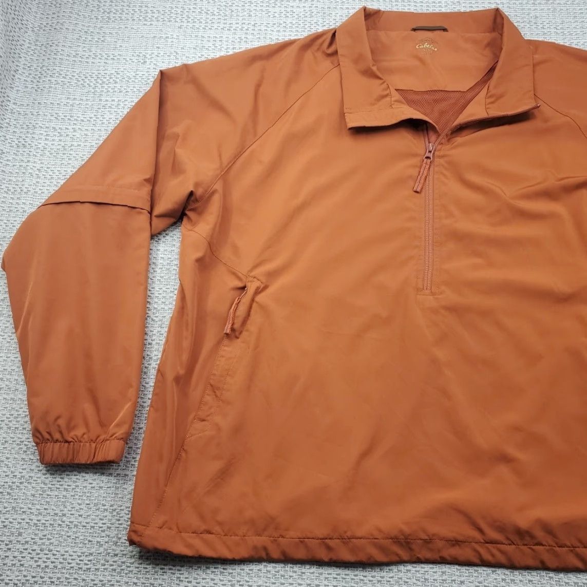 Vintage Cabela's Windcrest 1/2 Zip Pullover Jacket Mens 2XL Orange Zip Off Sleeves Windbreaker Solid Size US XXL / EU 58 / 5 - 3 Thumbnail
