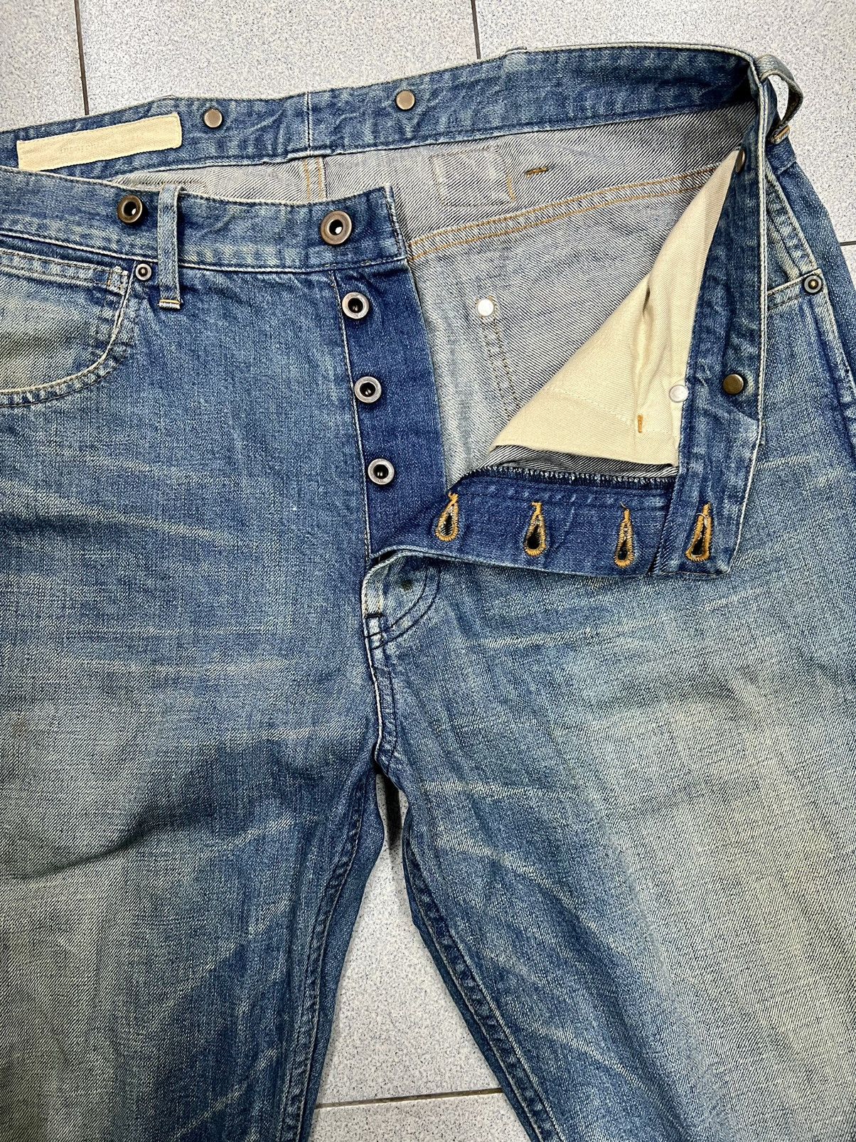 Beauty Beast × Japanese Brand VINTAGE SHIMAMURA BUCKLE BACK FLARE DENIM Size US 35 - 5 Thumbnail