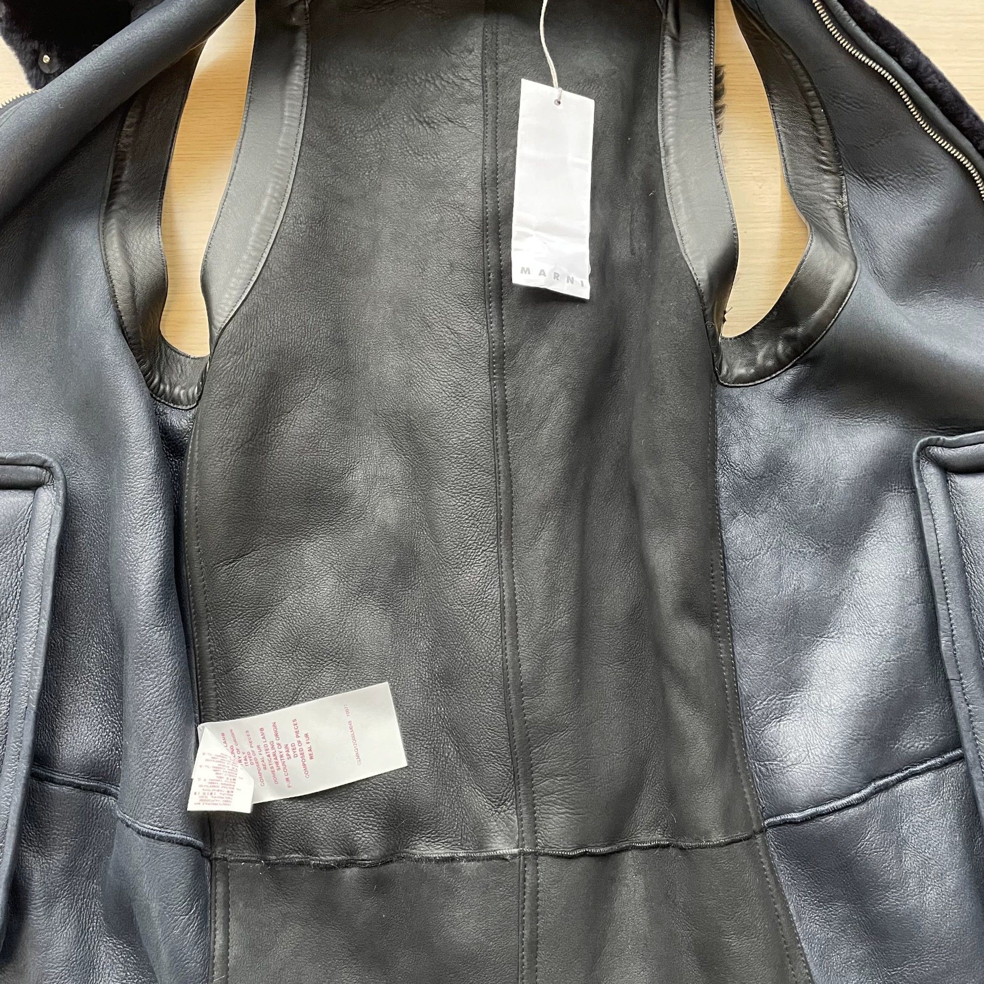 Marni Marni 98 New Women's Hooded Lamb Fur Vest Navy 38 Minor Flaw Size S / US 4 / IT 40 - 8 Thumbnail