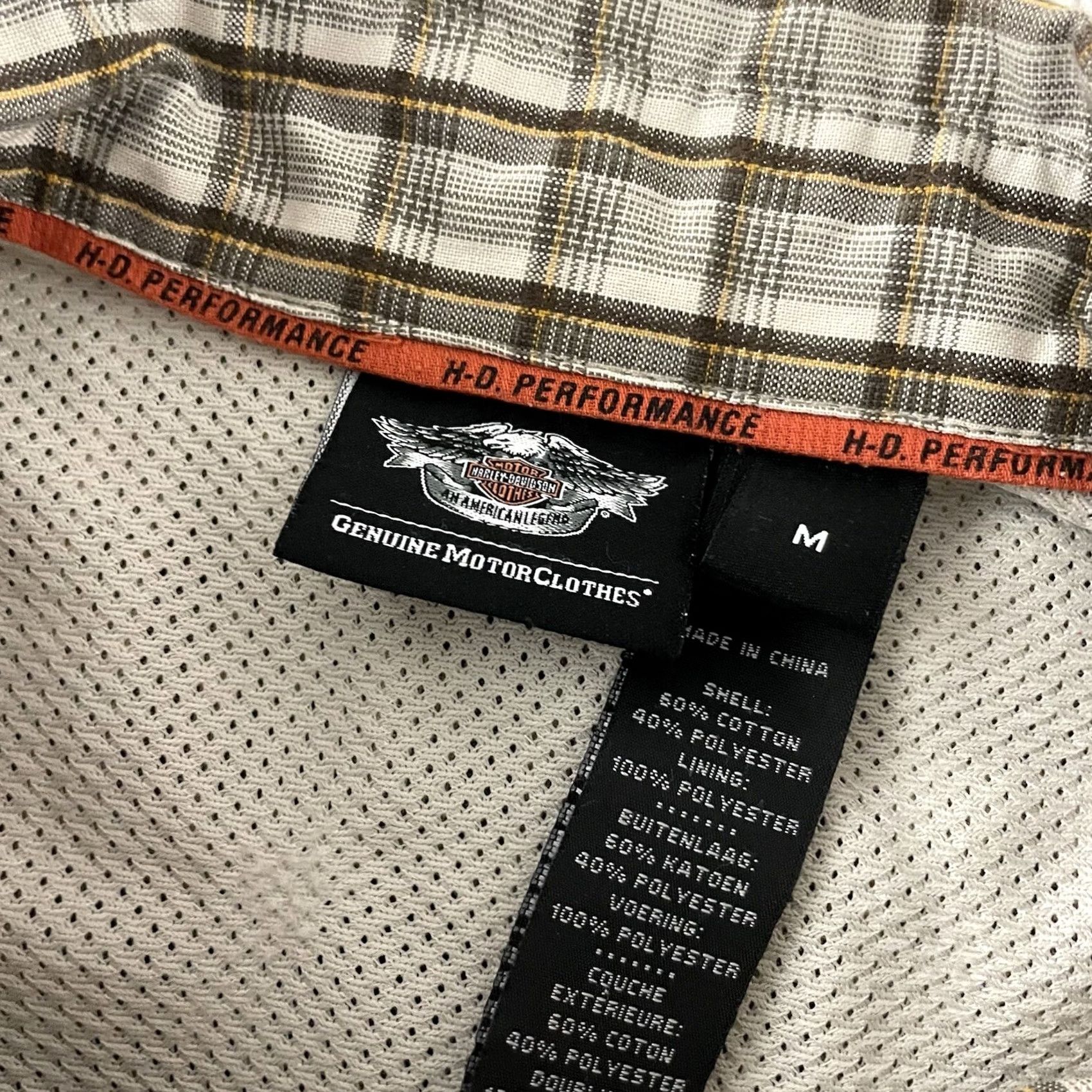 Harley Davidson Harley-Davidson Short Sleeve Plaid Button-Up Shirt Mens M Brown Size US M / EU 48-50 / 2 - 3 Thumbnail