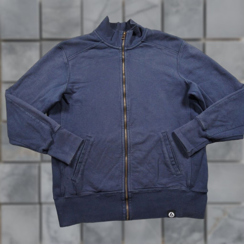 Vintage American Giant Sweatshirt Full Zip Fleece Mock Neck Blue Adult XL Mens Size US XL / EU 56 / 4 - 1 Thumbnail