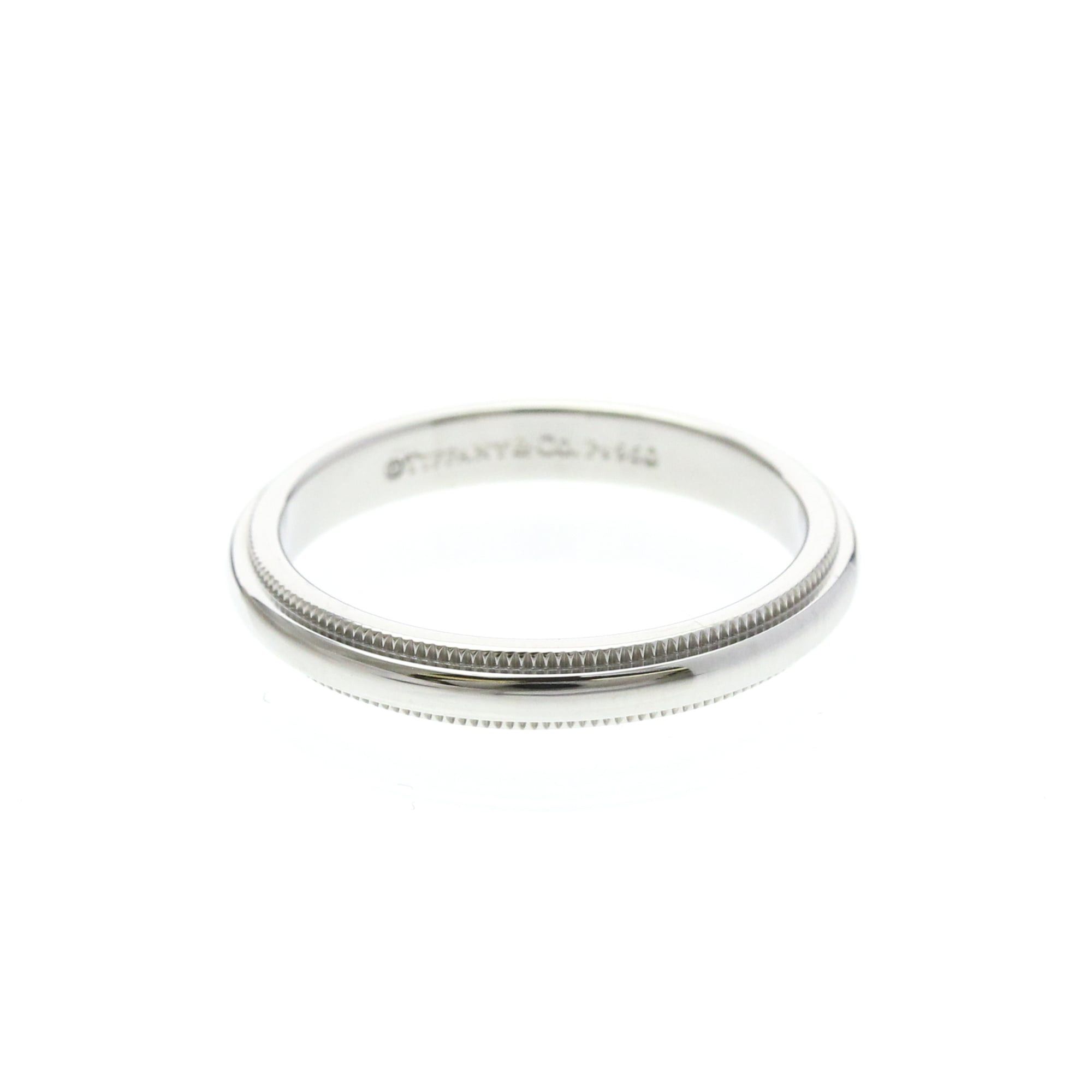 Tiffany & Co. TIFFANY Milgrain Band Ring Platinum Fashion No Stone Polished Size ONE SIZE - 1 Thumbnail