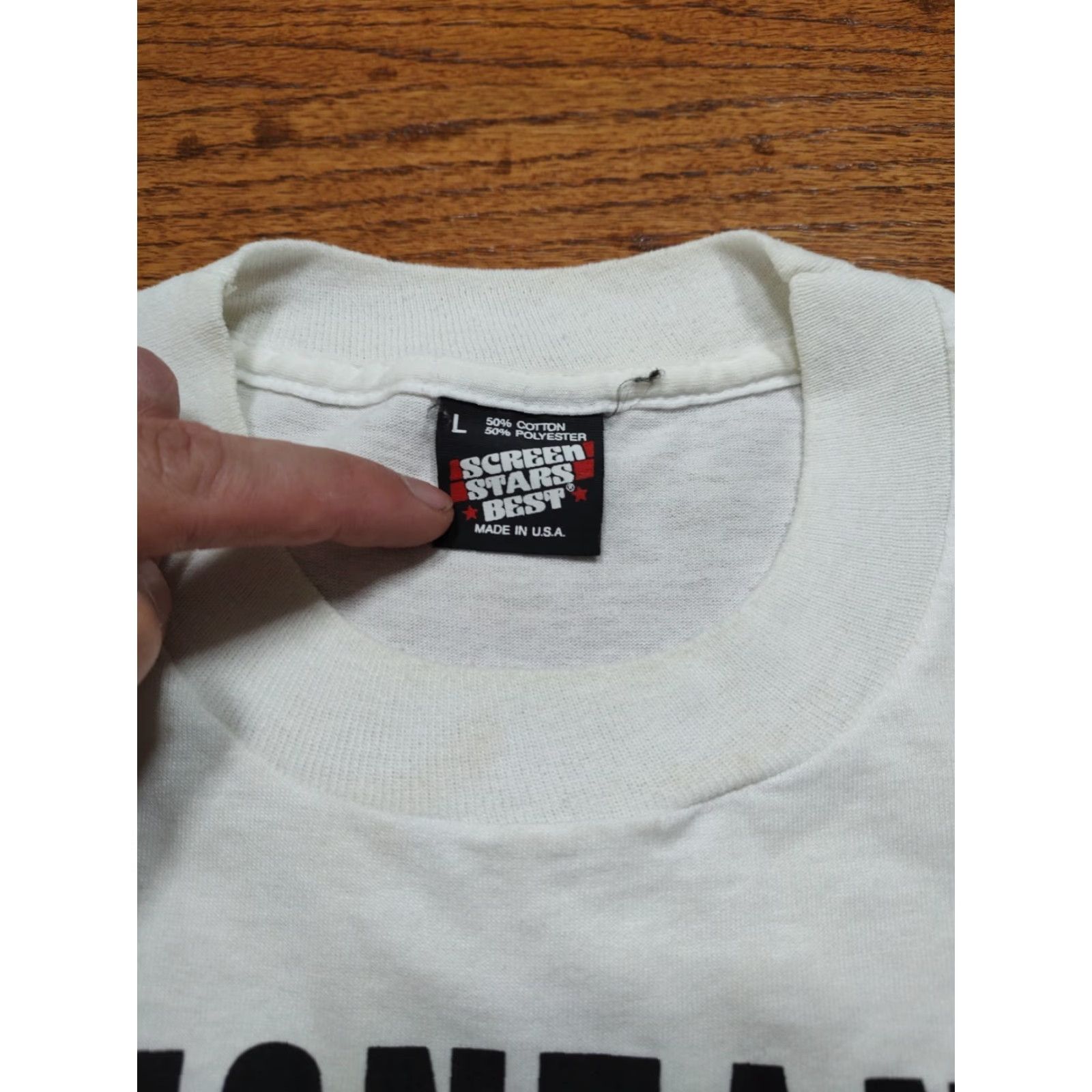Vintage VINTAGE Montana T-Shirt Mens Medium Short Sleeve Crew Neck White 1991 90s Cowboy Nature Stitch Short Sleeve Shirt Size US M / EU 48-50 / 2 - 5 Thumbnail