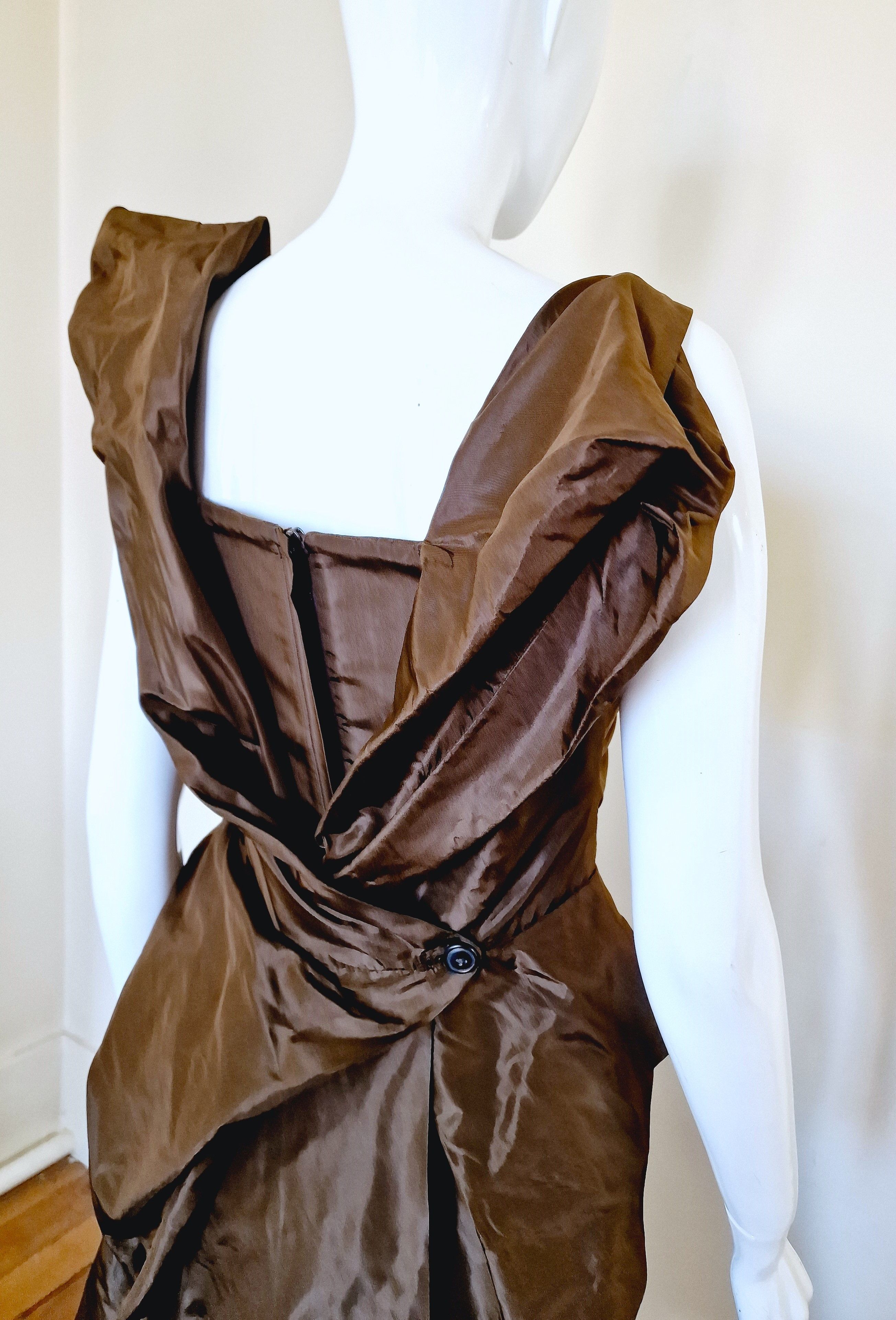 Vivienne Westwood Vivienne Westwood Bustier Corset Brown Taffeta Large Dress Size L / US 10 / IT 46 - 7 Thumbnail