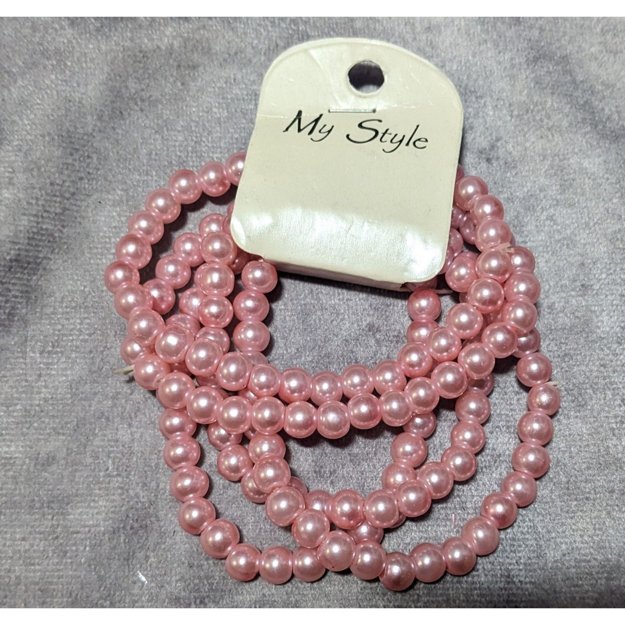 Other My Style Pink Coquette Beaded Faux Pearl Bracelet Set Size ONE SIZE - 3 Thumbnail
