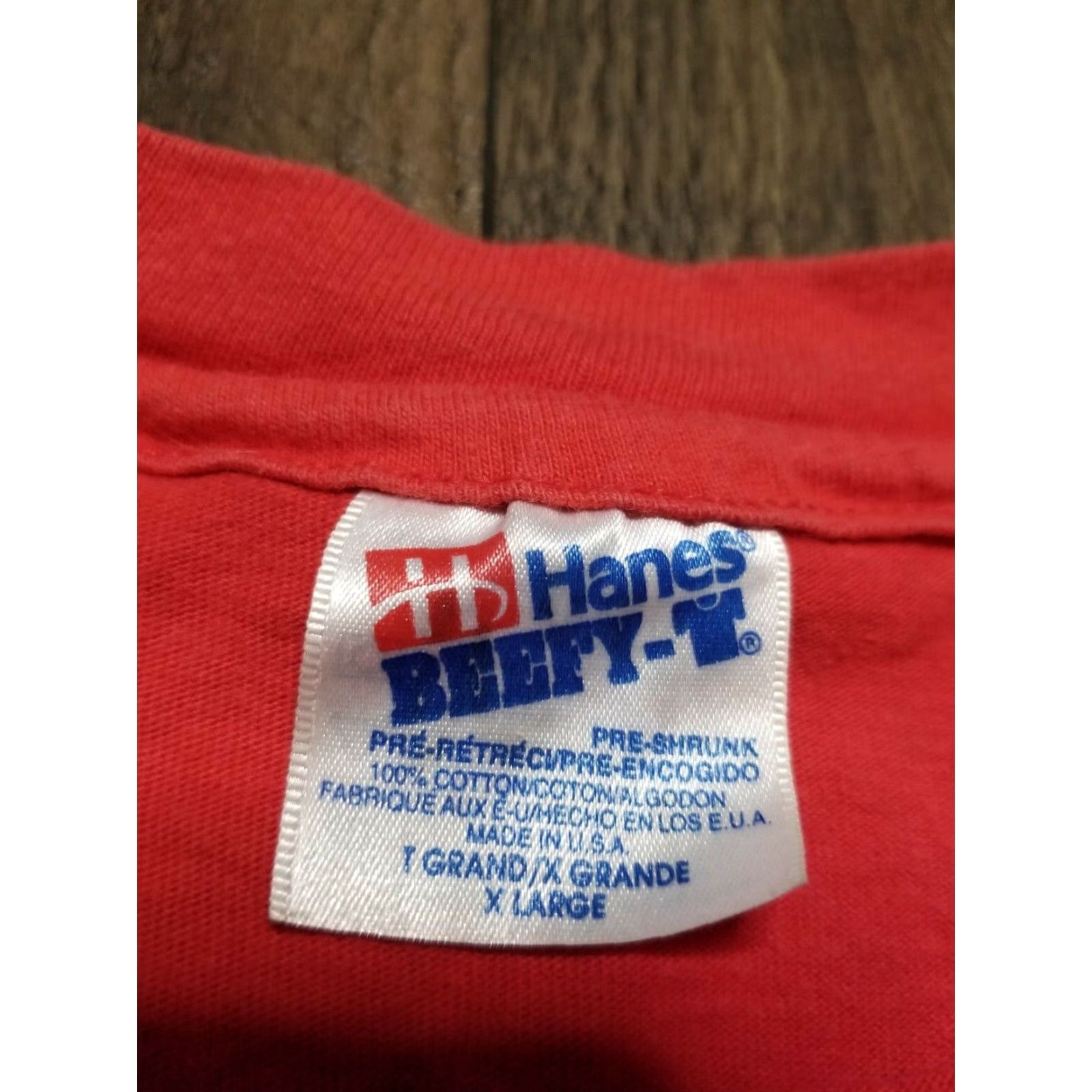 Hanes VINTAGE Hanes T-Shirt Mens XL 94 Single Stitch Junior Olympics Volleyball Double Sided Red 90s USA Graphics Boys? Size US M / EU 48-50 / 2 - 5 Thumbnail