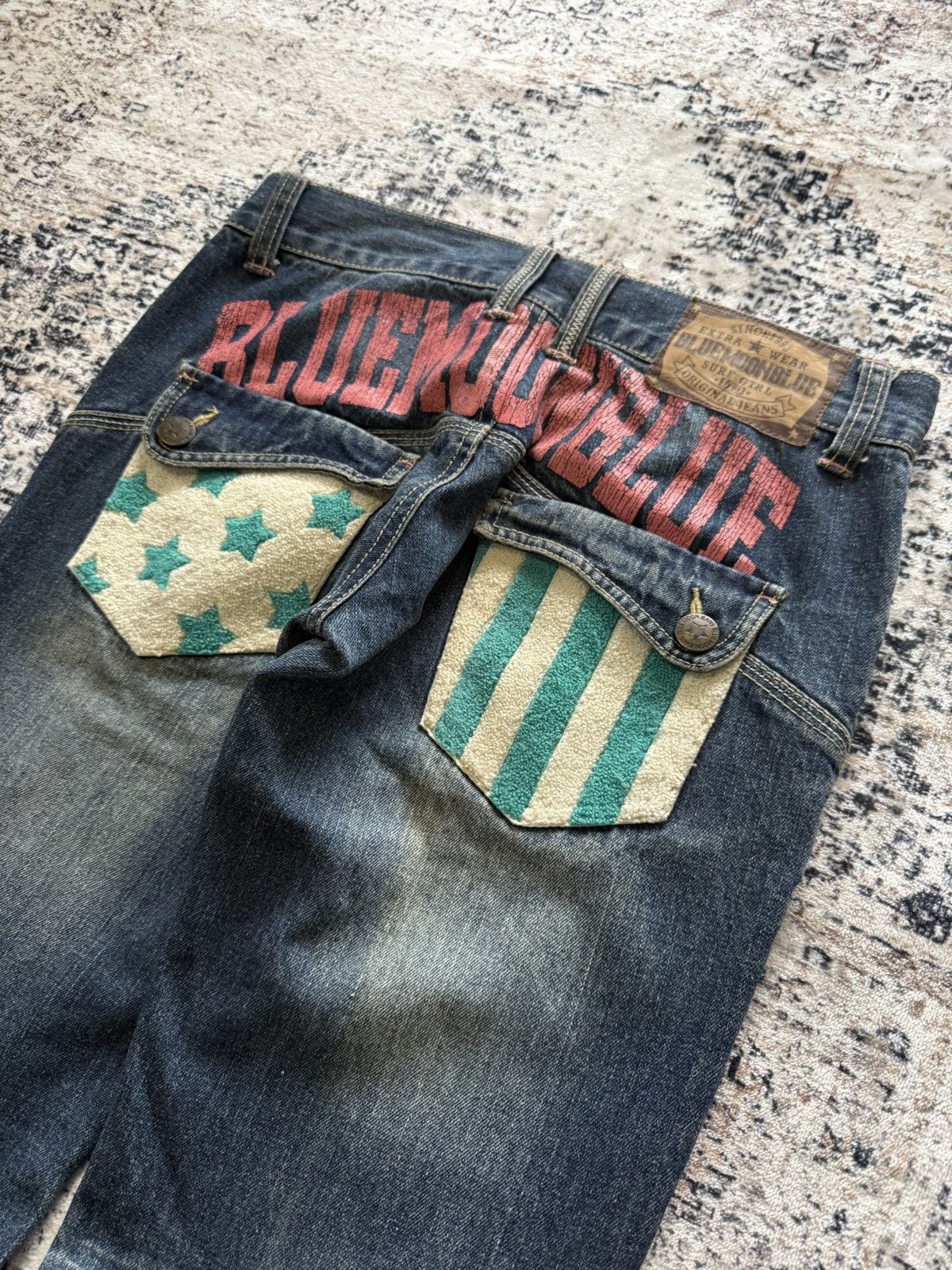 Hysteric Glamour BlueMoon Japan Paneled Surf Edition Straight Jeans Size US 30 / EU 46 - 13 Thumbnail
