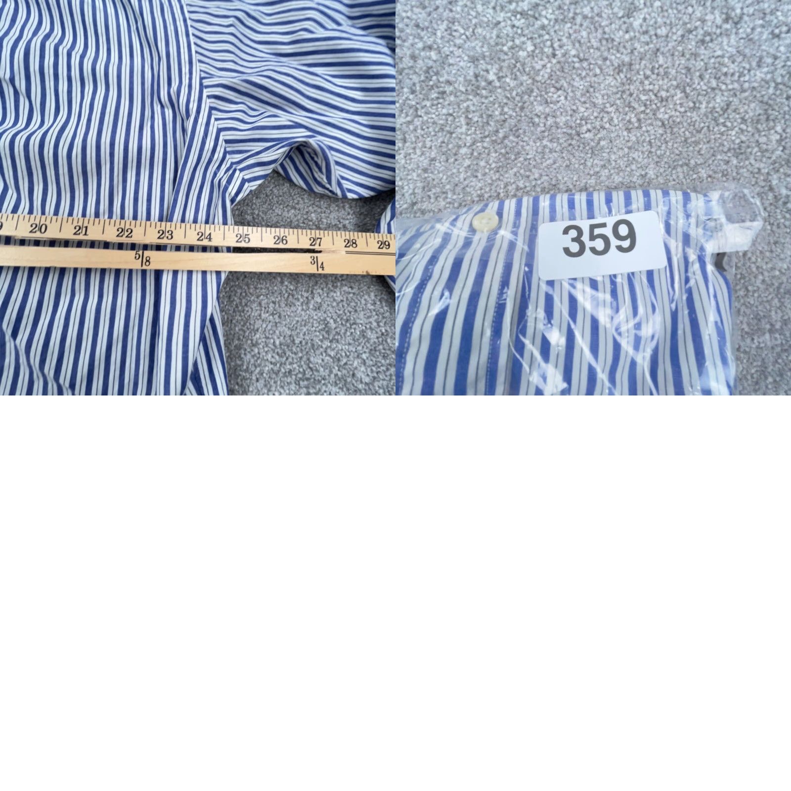 Ralph Lauren Ralph Lauren Shirt Button-Up Striped Blue White Long Sleeve L Men Regular Fit Adult Large Size 42R - 8 Thumbnail
