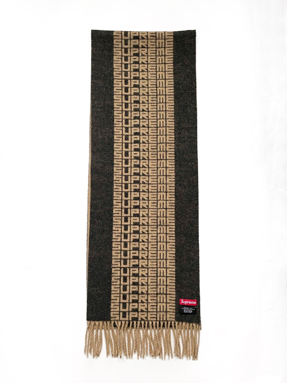 Supreme SUPREME Wool Cashmere Logo Repeat Scarf Size ONE SIZE - 4 Thumbnail