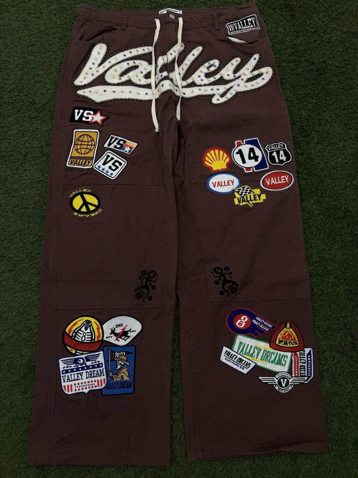 Vale Valley Baggy Patchwork Denim Brown Jeans Size 38 (NEW) Size US 38 / EU 54 - 1 Thumbnail