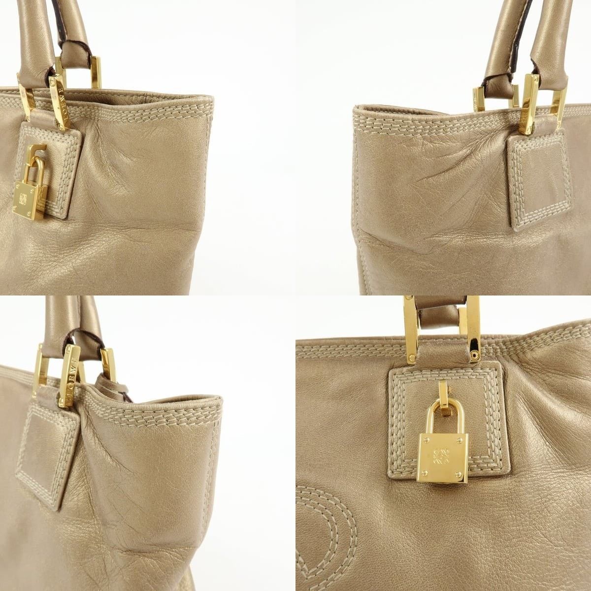 Loewe Loewe Anagram Nappa Leather Tote Gold Size ONE SIZE - 6 Thumbnail