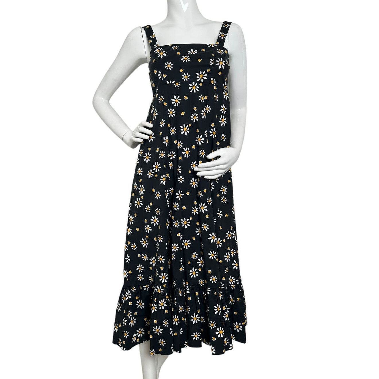 image of Kate Spade Daisy Dots Al Fresco Midi Dress Xs Black, Women's