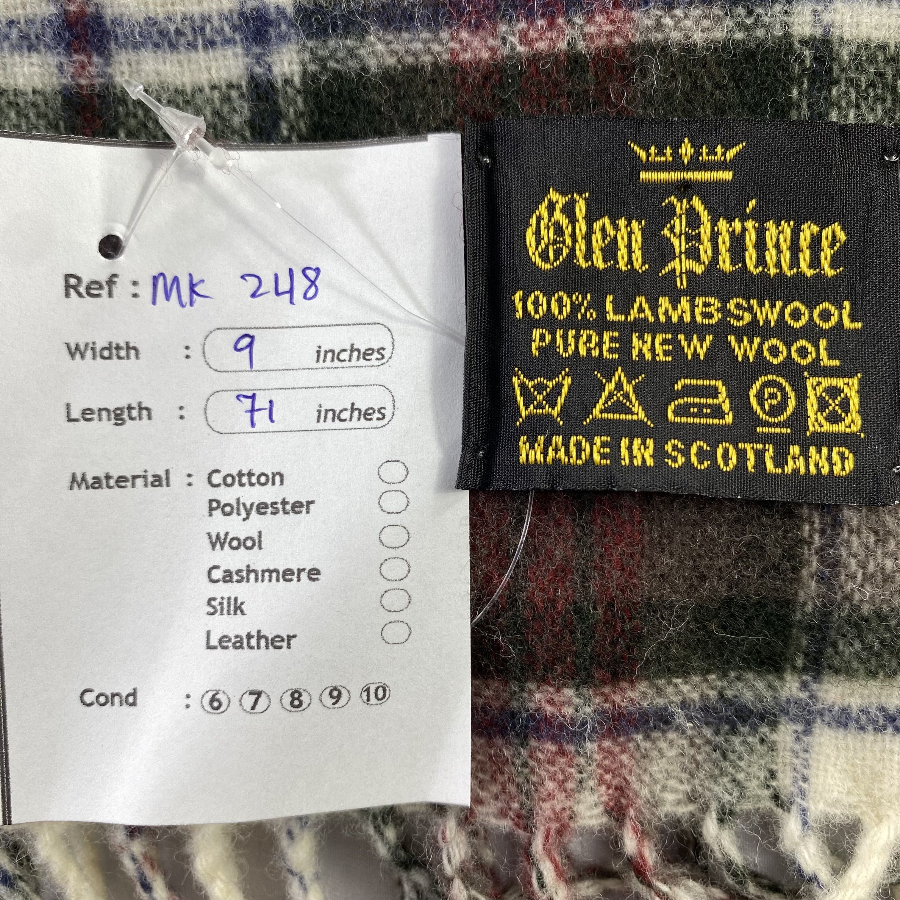 Designer Glen Prince Scarf Plaid Neck Wrap Wool Muffler Size ONE SIZE - 5 Thumbnail