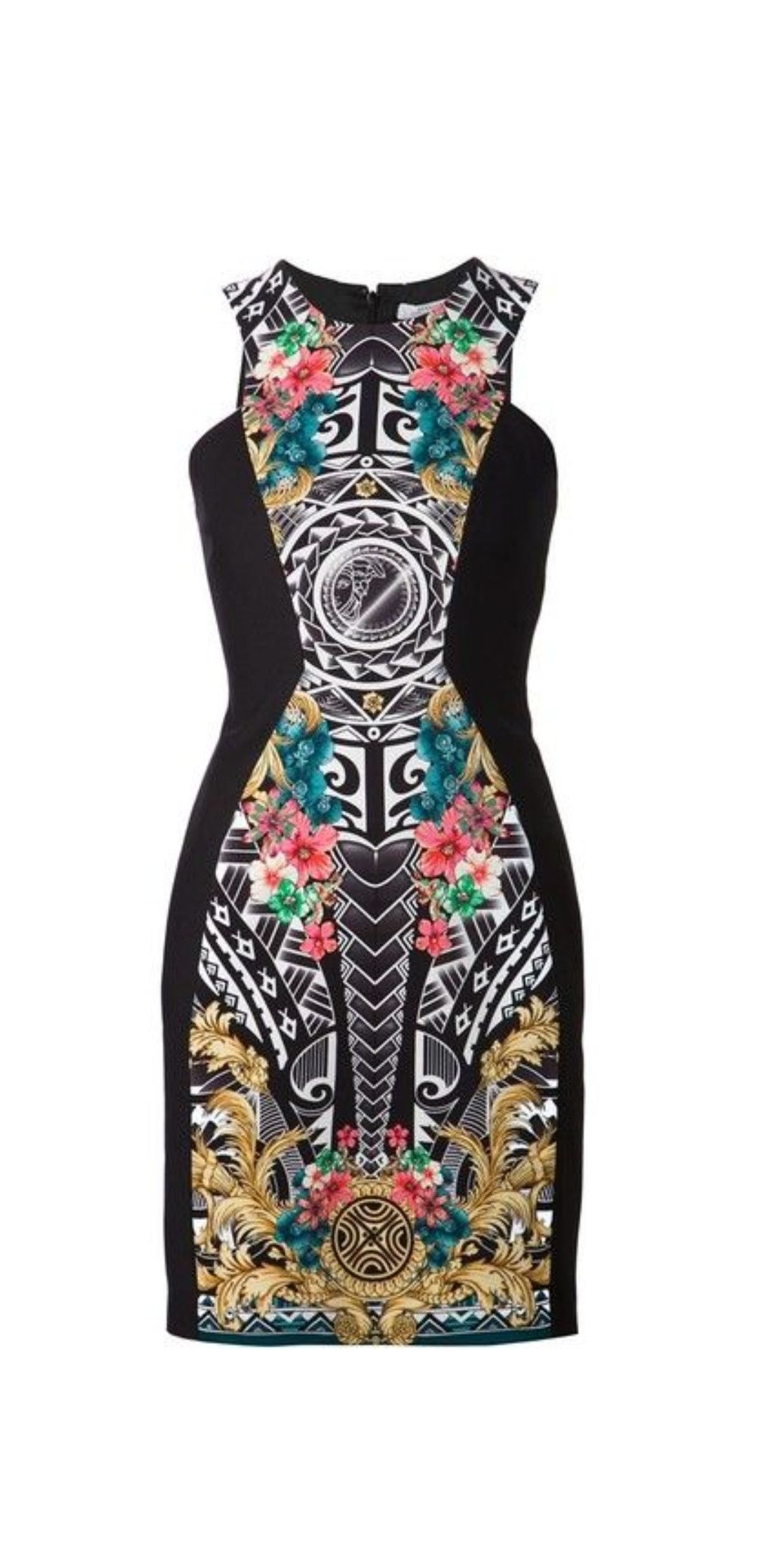 Versace Versace Collection Baroque Aztec Sleeveless Sheath Dress Size L / US 10 / IT 46 - 1 Thumbnail