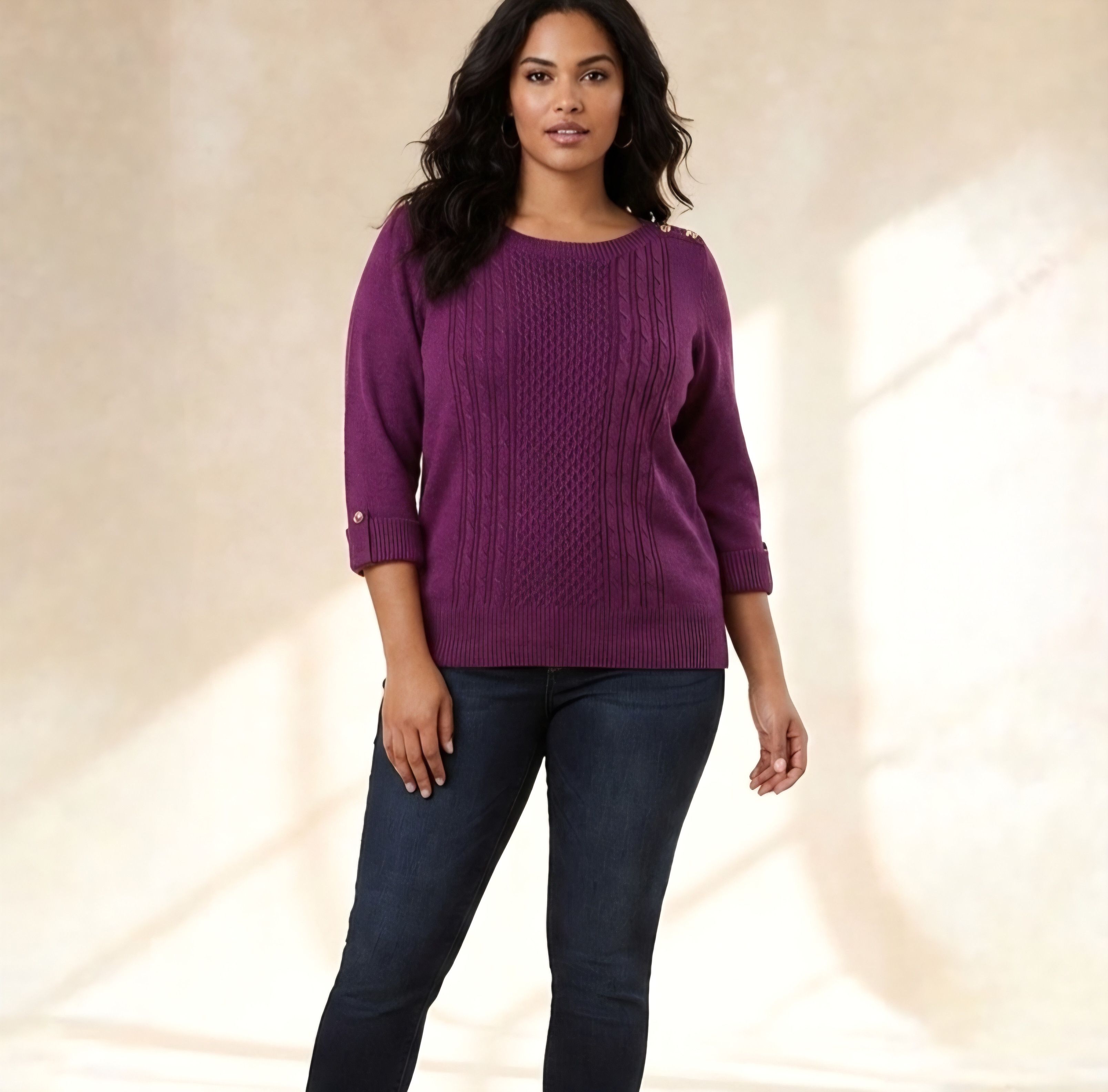 Other Karen Scott Size L Sweater Purple Pink Fushia Cording Enamel Size L / US 10 / IT 46 - 4 Thumbnail