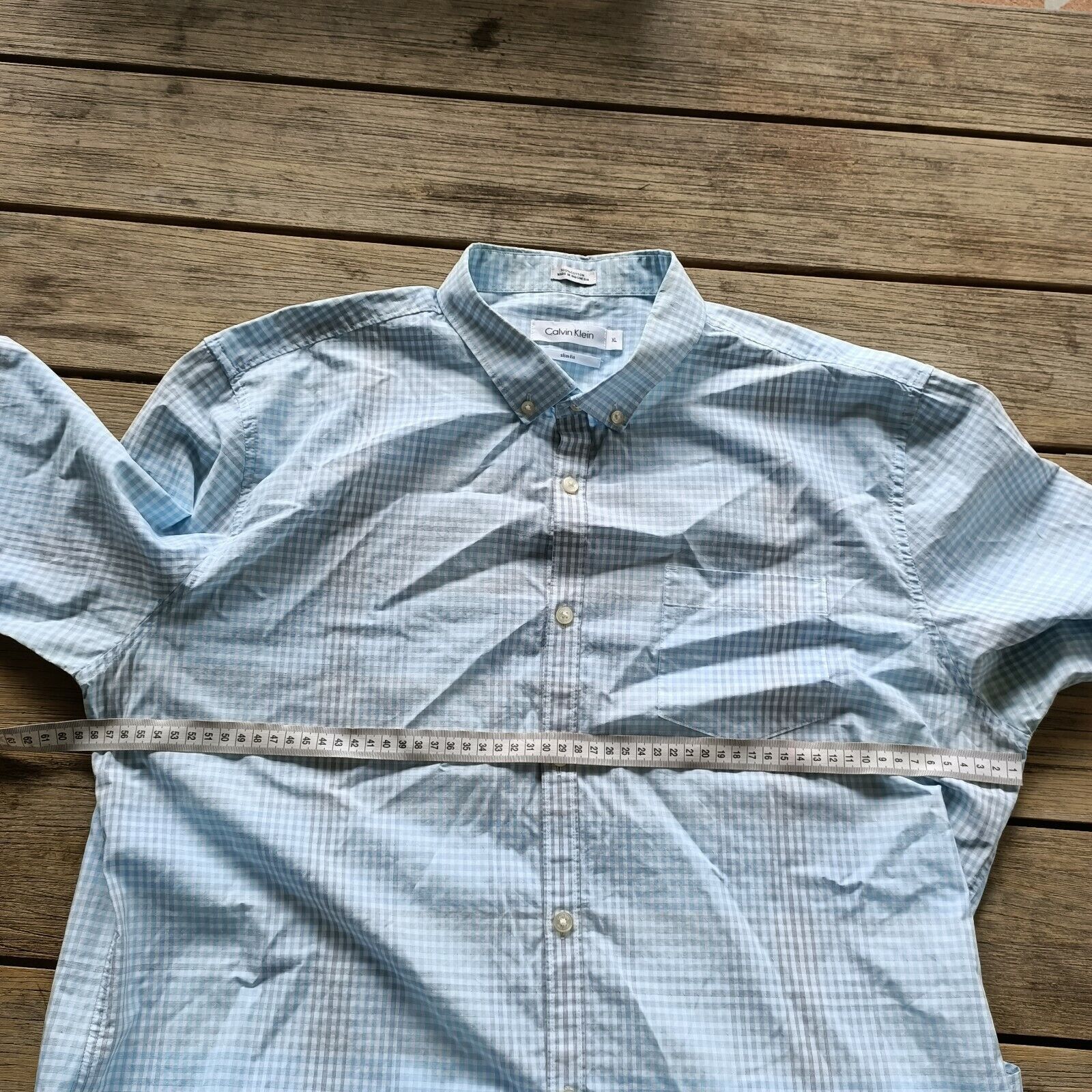 Calvin Klein Calvin Klein Shirt Size XL Mens Blue Check Button Up Size US XL / EU 56 / 4 - 8 Thumbnail