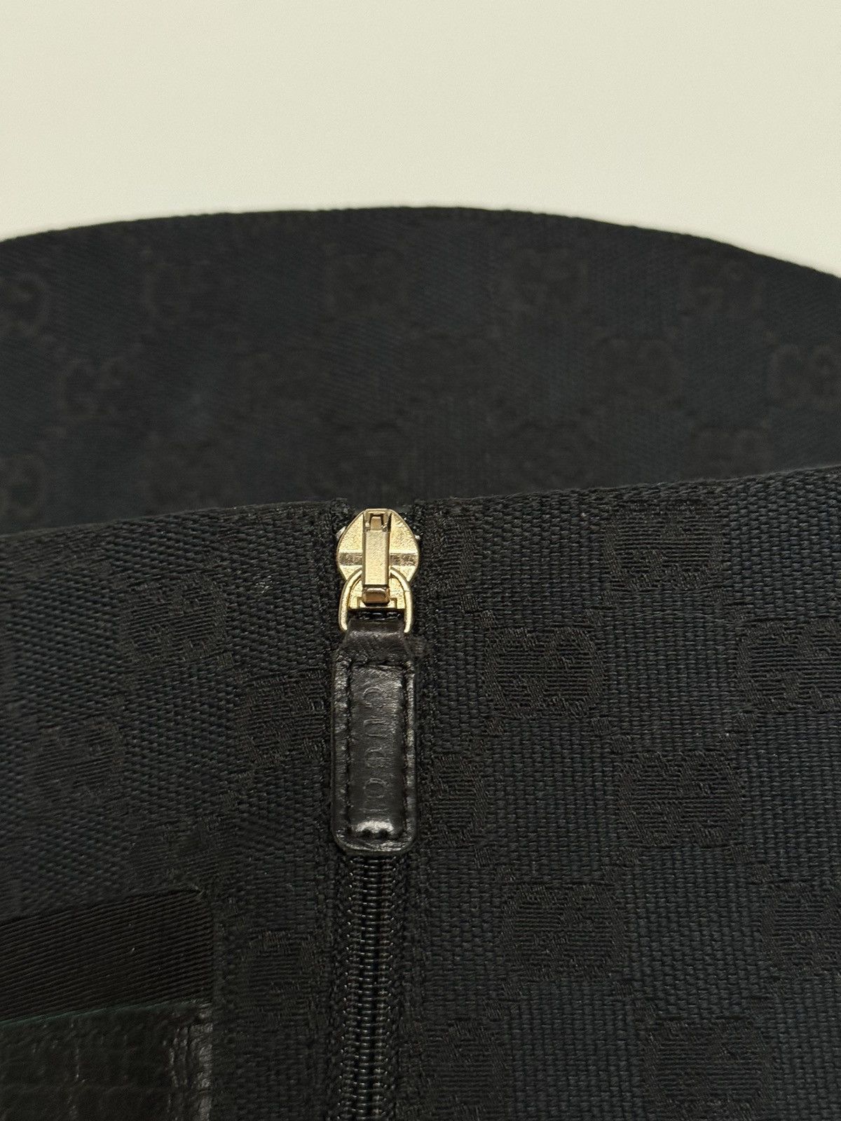 Gucci Gucci Black Canvas Monogram GG Horsebit Riding Boots Size US 10 / IT 40 - 9 Thumbnail