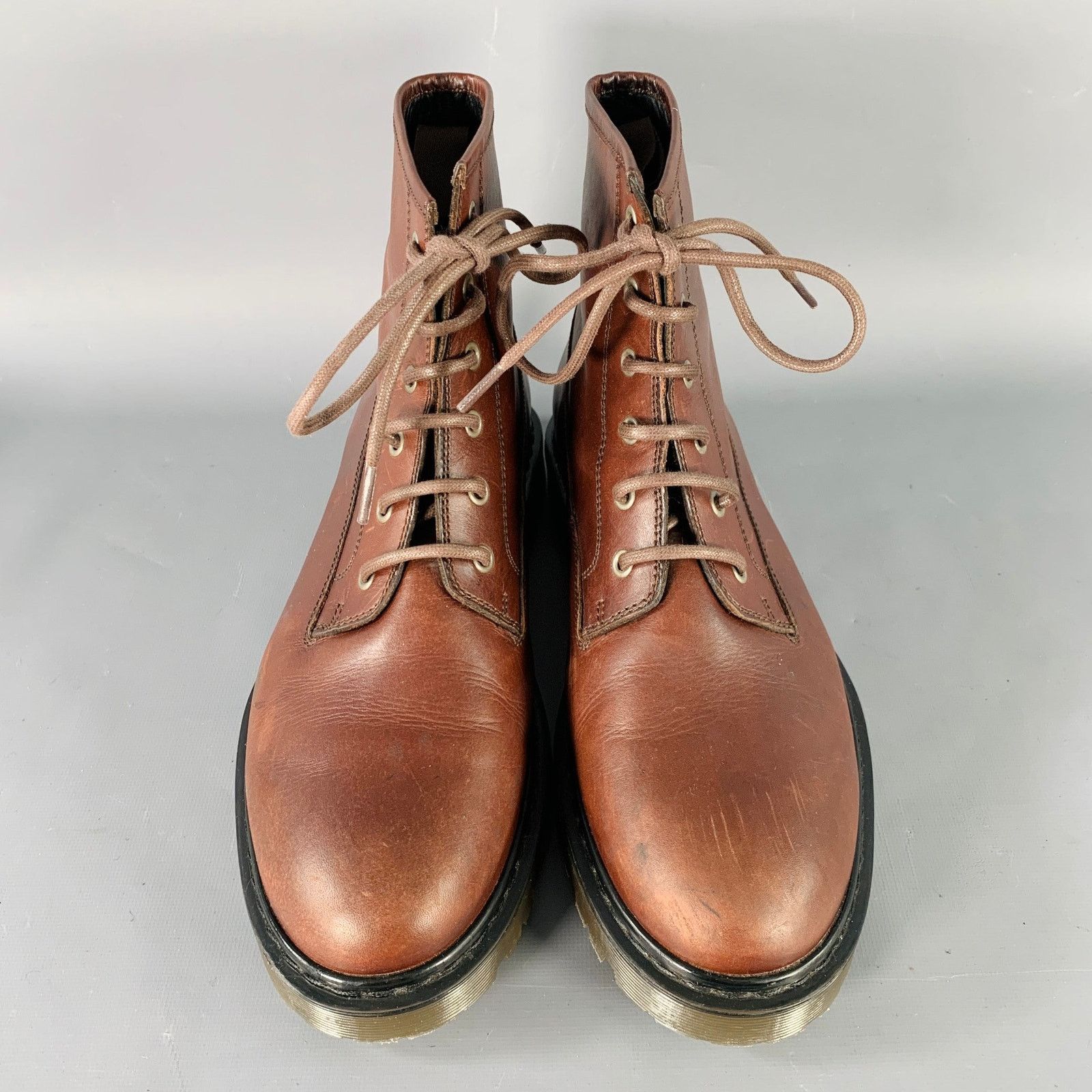 A.P.C. A.P.C. Size 11 Brown Leather Lace-Up Rubber Sole Ankle Boots Size US 11 / EU 44 - 4 Thumbnail