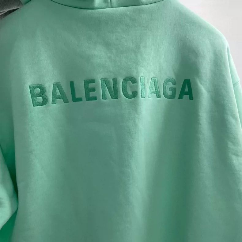 Balenciaga Balenciaga Mint Green Reversible Embroidered Hoodie Size US S / EU 44-46 / 1 - 3 Thumbnail