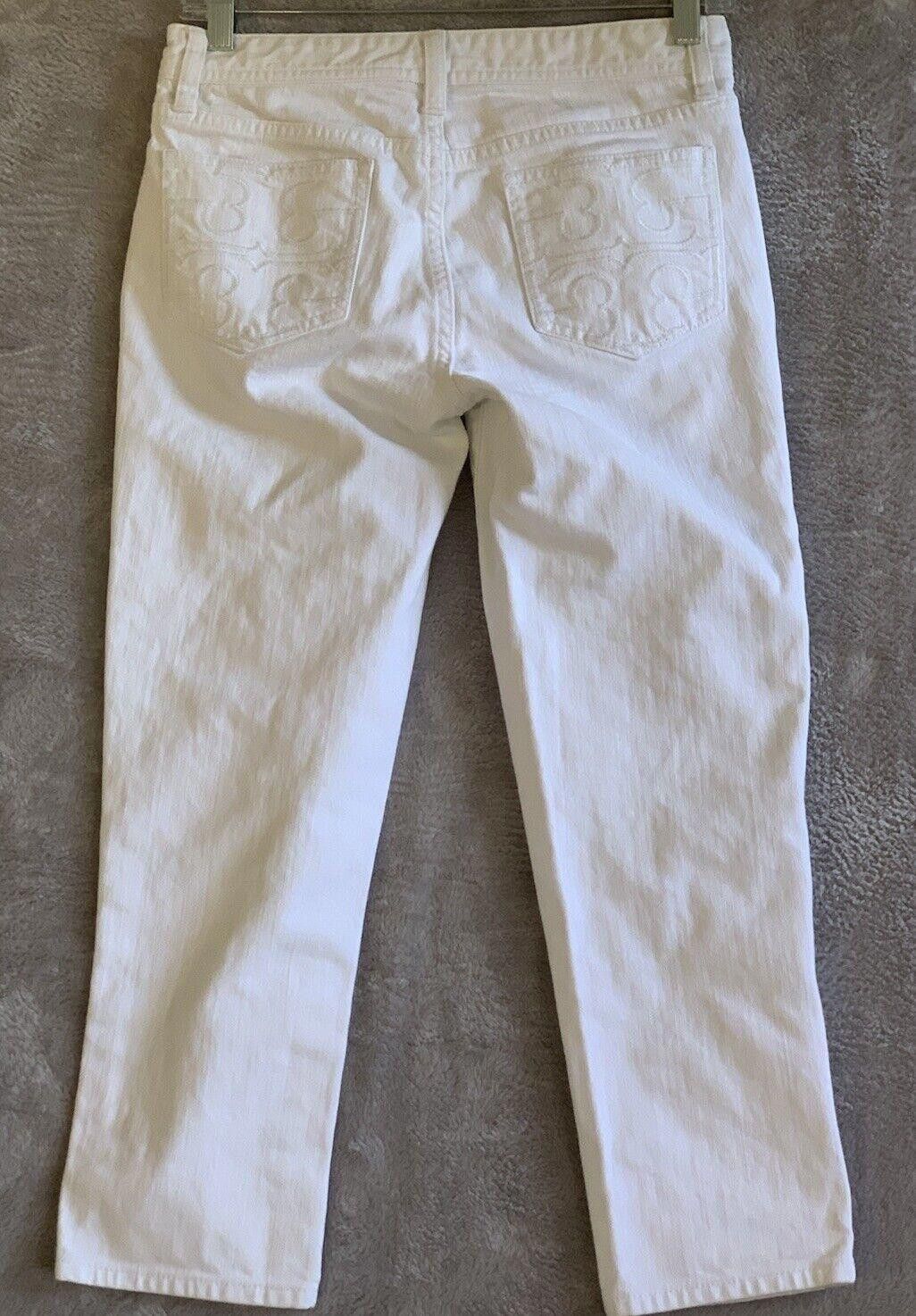 Tory Burch Tory Burch Womens Mid Rise Straight Cropped Jeans White Size 42" / US 20 - 2 Thumbnail