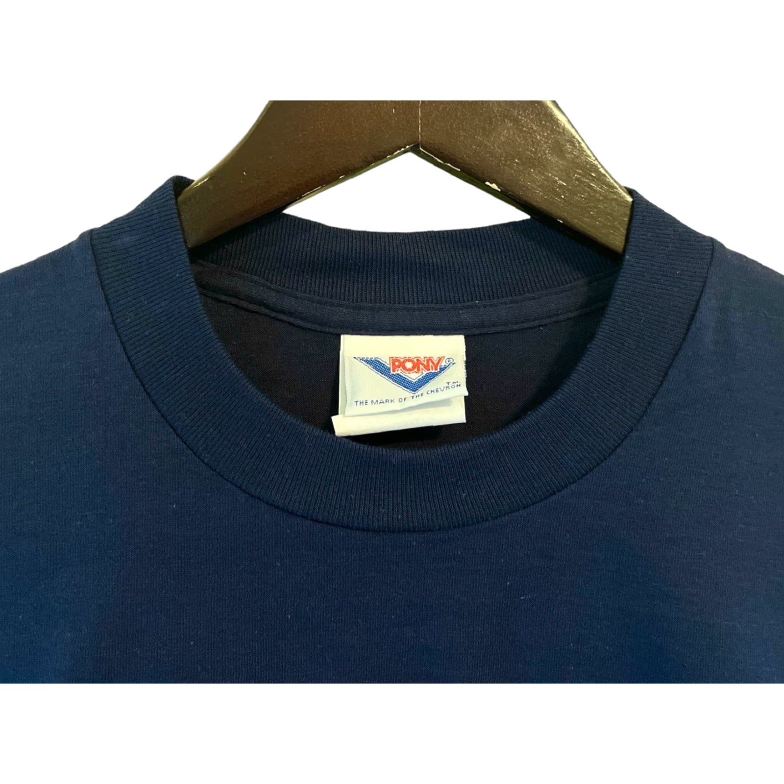 PONY VINTAGE PONY T-Shirt Mens S Navy Blue 90s Deadstock NWT Made in USA Crew Neck Shirts Pale Grey White Red Graphic Size US S / EU 44-46 / 1 - 4 Thumbnail