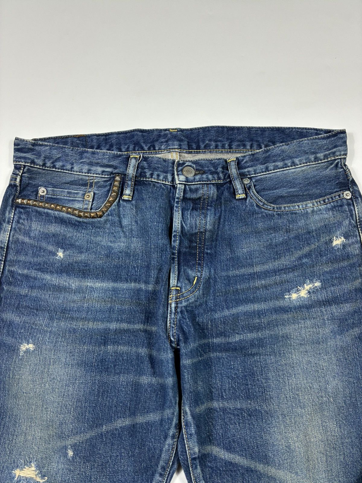 Hysteric Glamour Hysteric Glamour Distressed Studded Selvedge Jeans Size US 34 / EU 50 - 2 Thumbnail