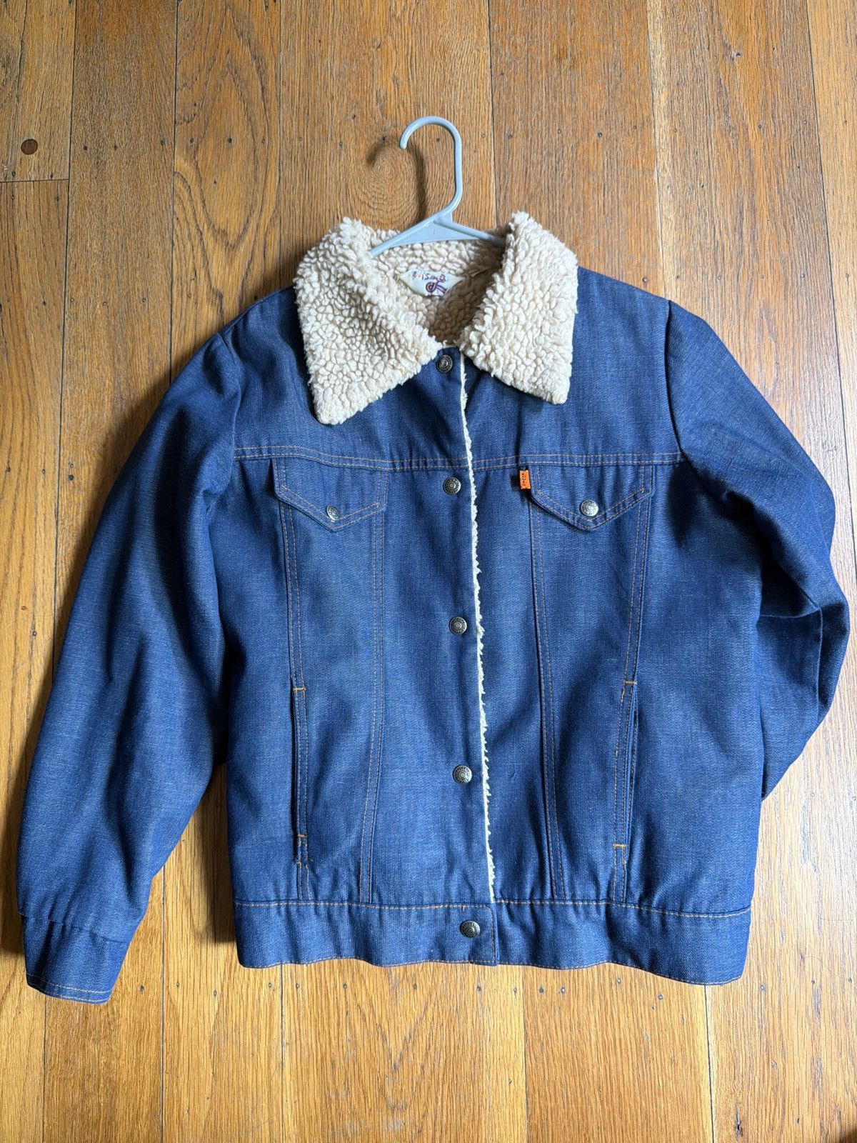 Levi's Vintage Clothing Rare 70s Levis Orange Label Sherpa Denim Trucker Jacket Sz L Womens/ Juniors Size US S / EU 44-46 / 1 - 1 Thumbnail