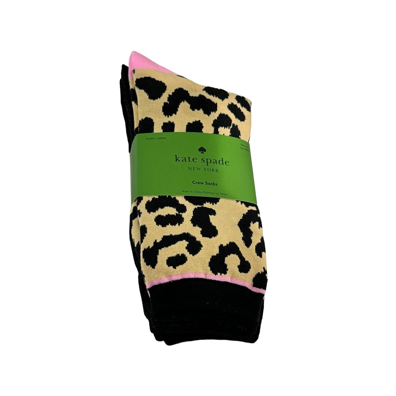 Kate Spade Kate Spade New York 3-Pack Boxed Rose Leopard Crew Socks Size ONE SIZE - 1 Thumbnail