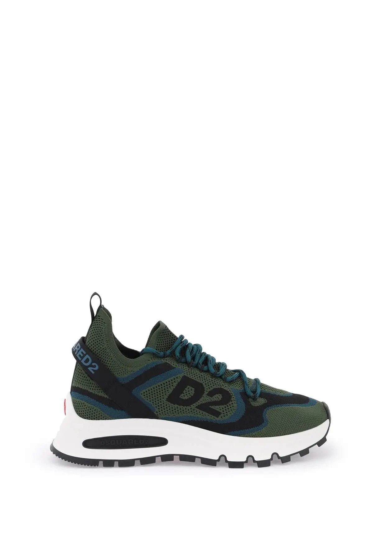 image of Dsquared2 O1S22I1N0124 Run Ds2 Sneakers In Black/green/light Blue, Men's (Size 10)