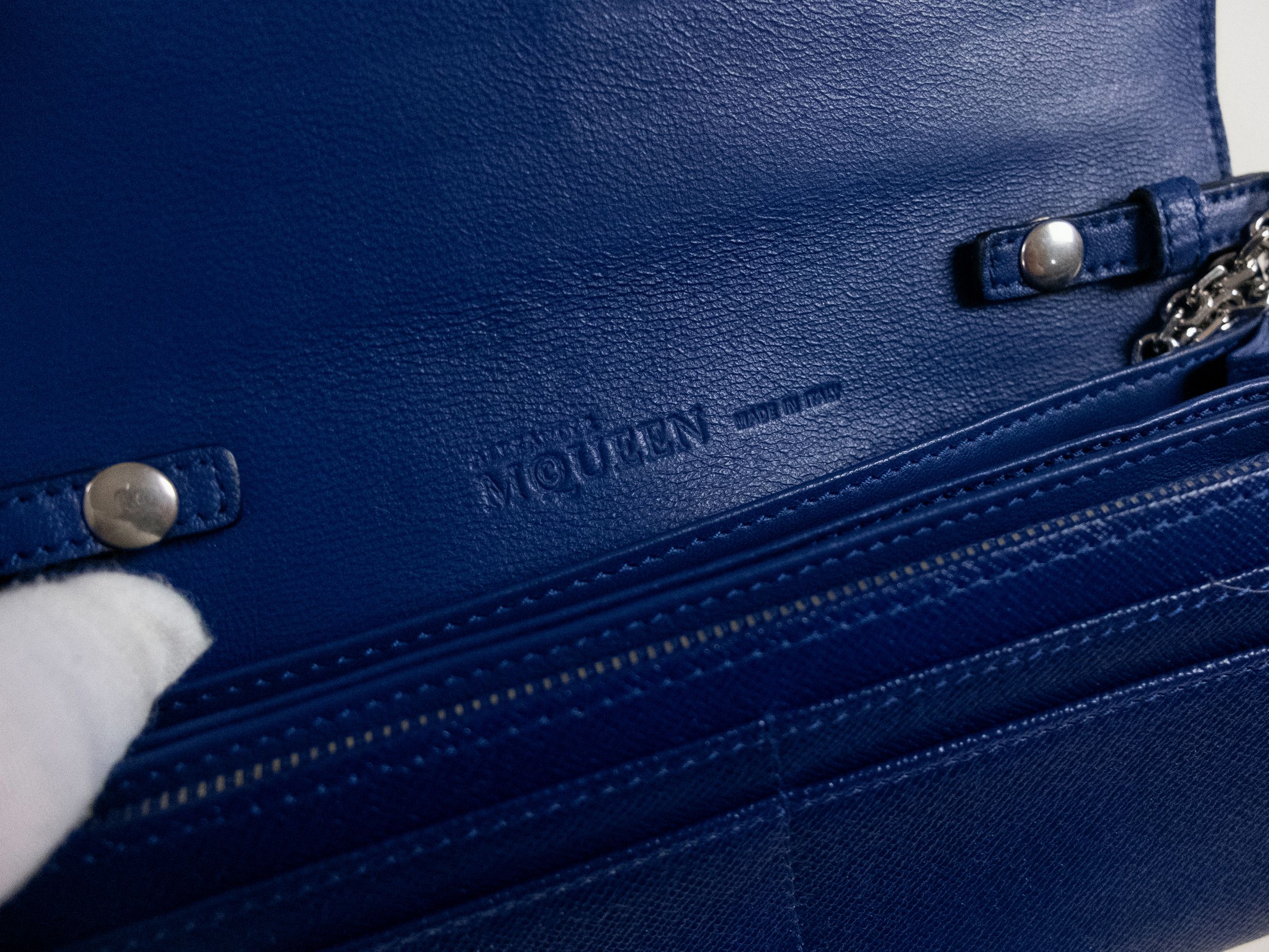 Alexander McQueen ALEXANDER MCQUEEN Heroine blue leather chain wallet q Size ONE SIZE - 6 Thumbnail