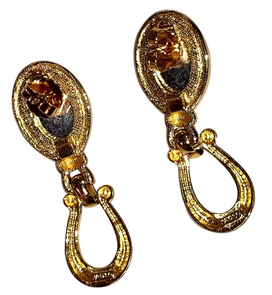 Polo Ralph Lauren Paolo Gucci Goldtone Red Lucite Cabochon Earrings Size ONE SIZE - 4 Thumbnail
