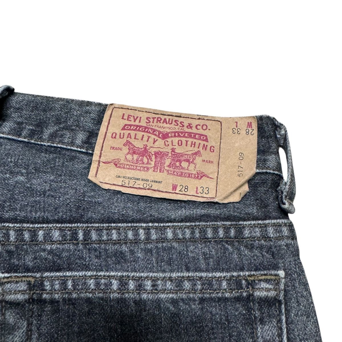 Levi's Vintage Levis 517 Faded Black Denim Flare Jeans Hedi Slimane Size US 29 - 12 Thumbnail