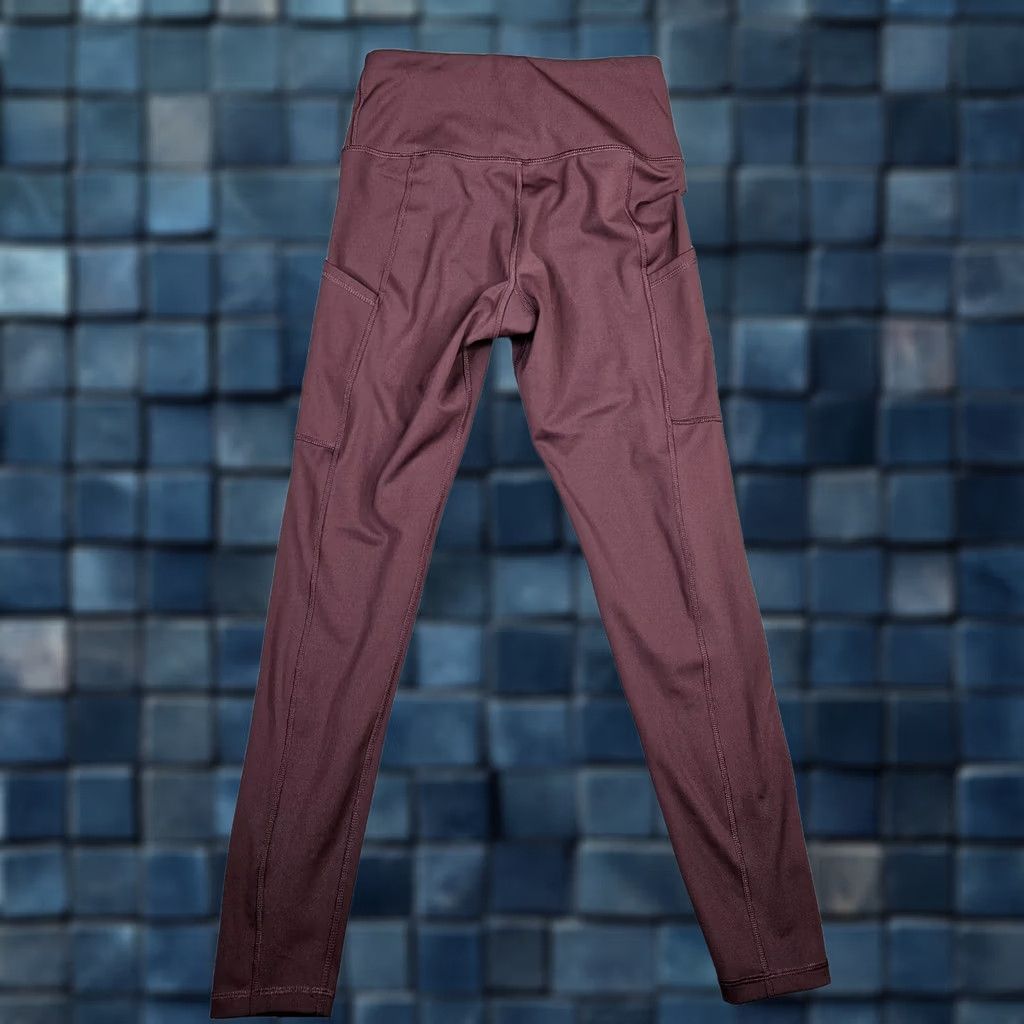 Vintage BR STANDARD Women’s Side Pockets Legging XS Activewear Pants Yoga Leggings XS Red casual fitness Women Mens Girls Size 26" / US 2 / IT 38 - 1 Thumbnail