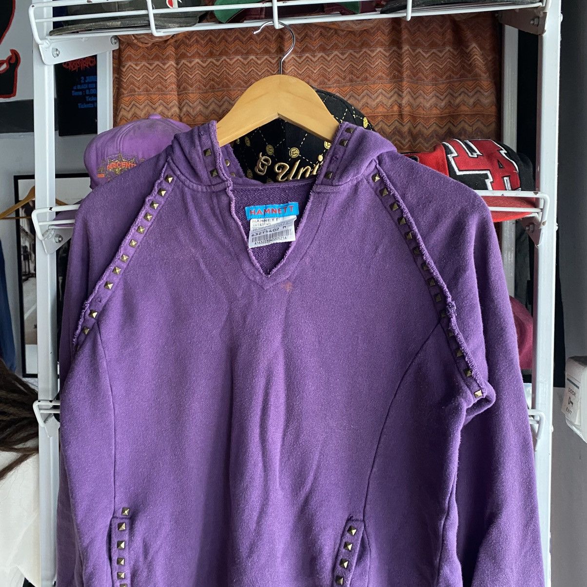Katharine Hamnett London Hamnett Cut & Sewn Studded Hoodies Size US M / EU 48-50 / 2 - 3 Thumbnail