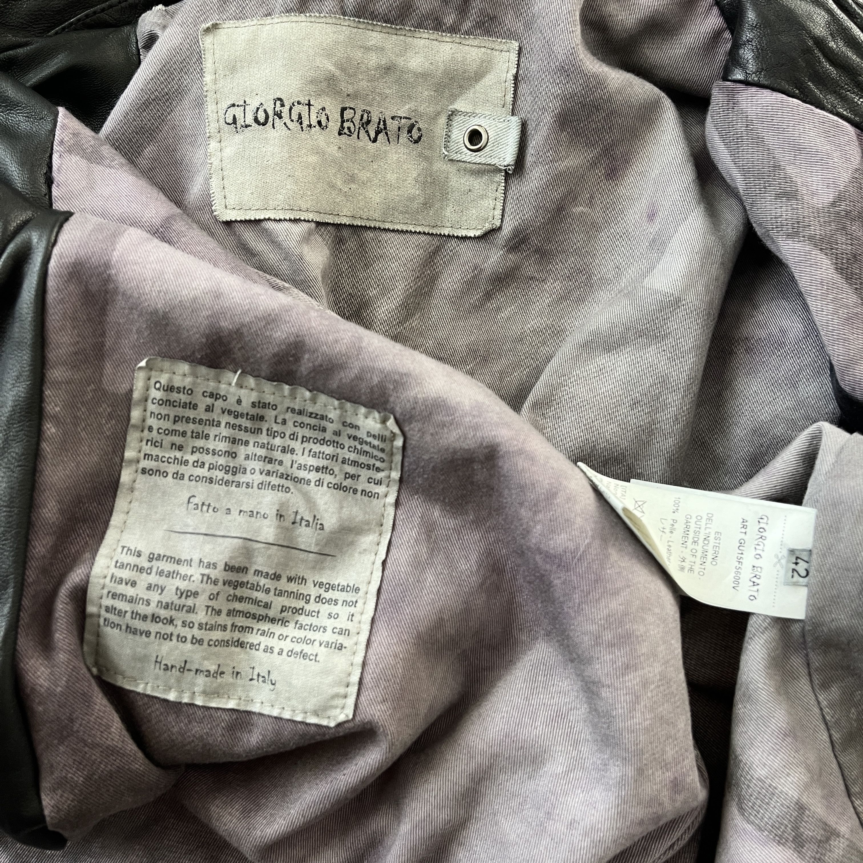 Giorgio Brato GIORGIO BRATO Hand made in Italy Leather Jacket size 42 Size M / US 6-8 / IT 42-44 - 6 Thumbnail