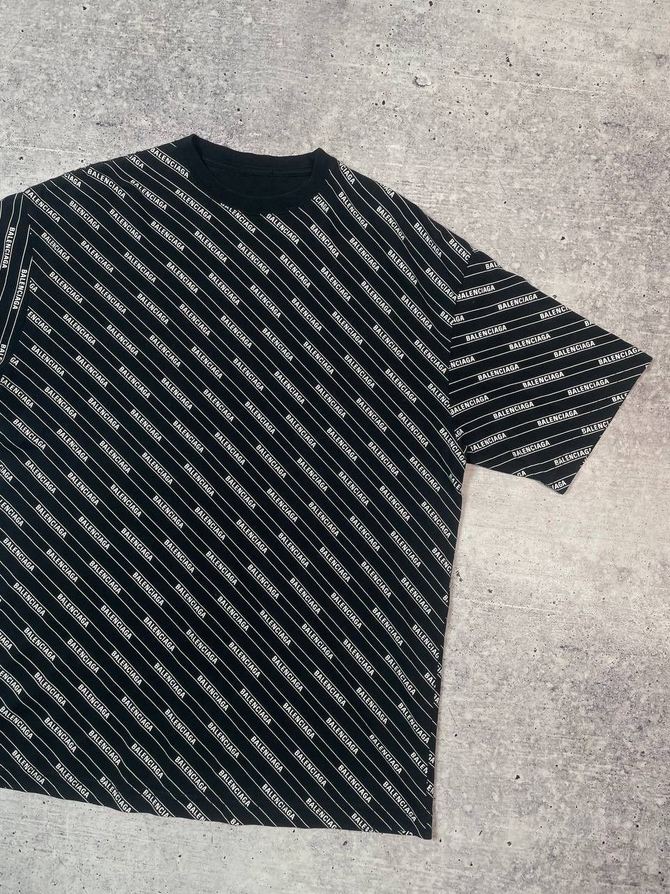 Balenciaga SS18 Balenciaga AOP Monogram Striped Logo Tee T-Shirt Y2K Size US XS / EU 42 / 0 - 3 Thumbnail
