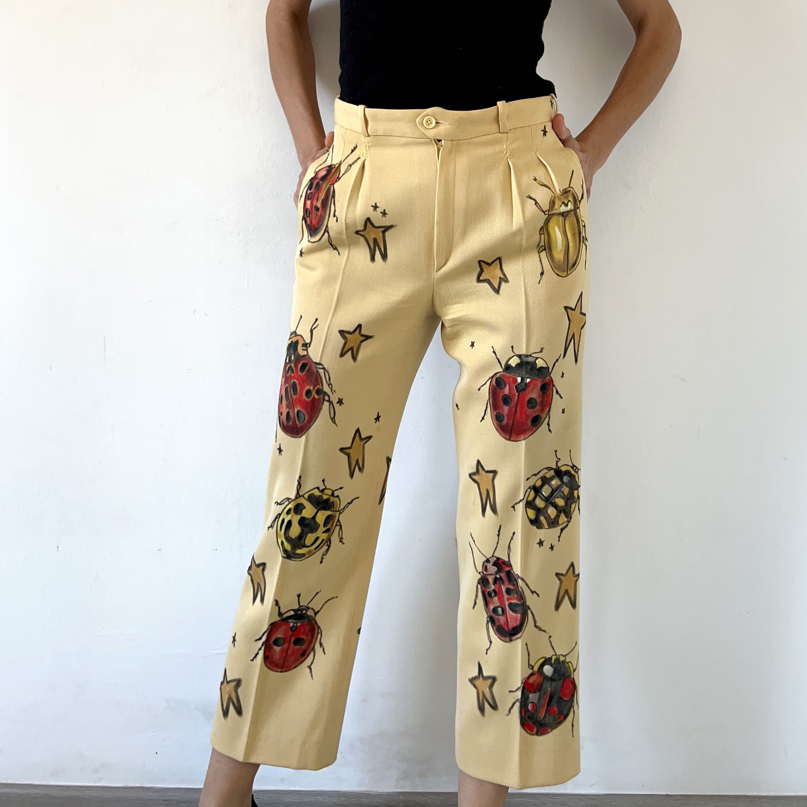 Vintage Bugs Custom Made Wool Pants Size 30" / US 8 / IT 44 - 1 Thumbnail