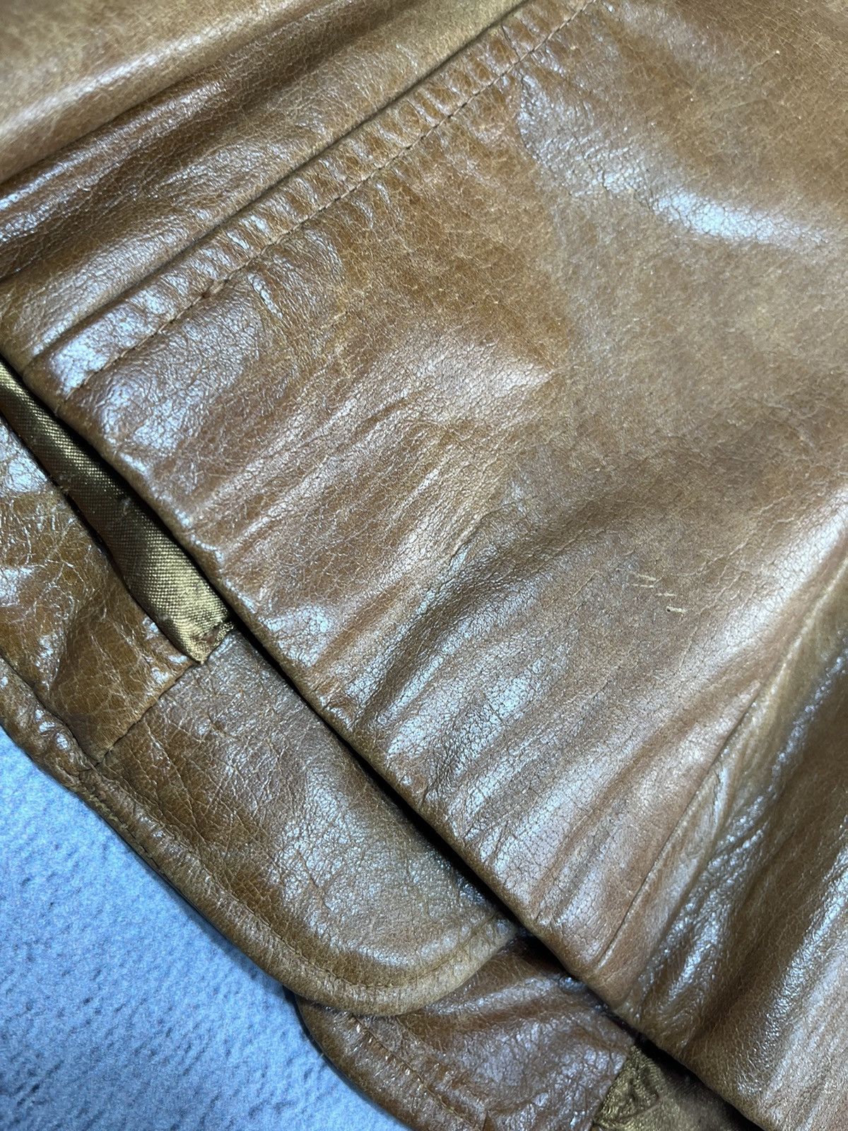 Leather × Vintage Vintage 90s aviator Leather flight Jacket AvantGarde Size XL / US 12-14 / IT 48-50 - 12 Thumbnail