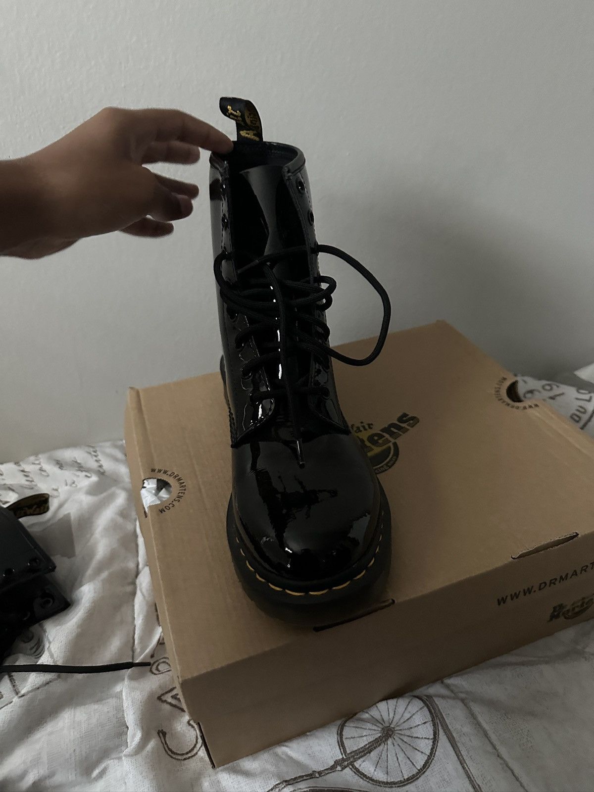 Dr. Martens Black patent leather boots Size US 10 / IT 40 - 4 Thumbnail